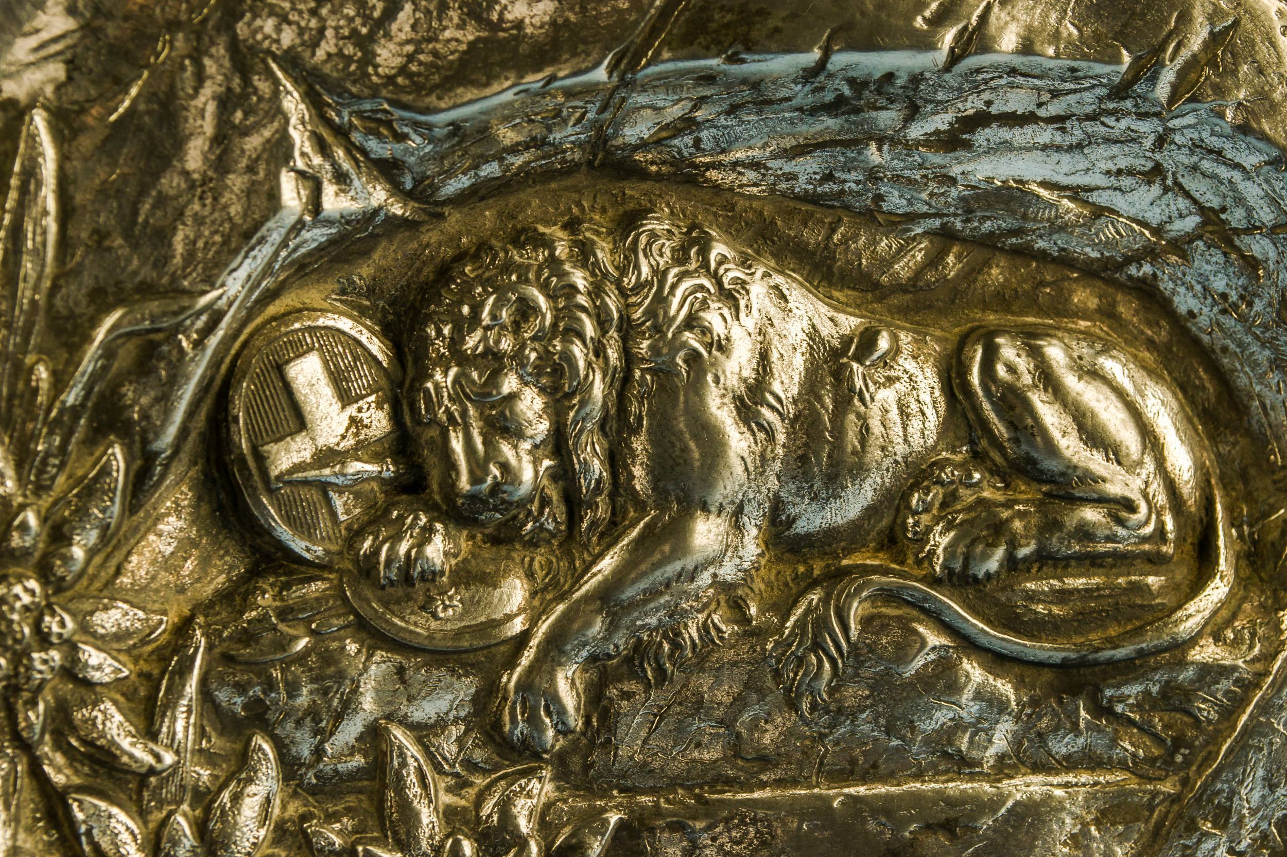Silver Plated Metal — Small lion tray 2