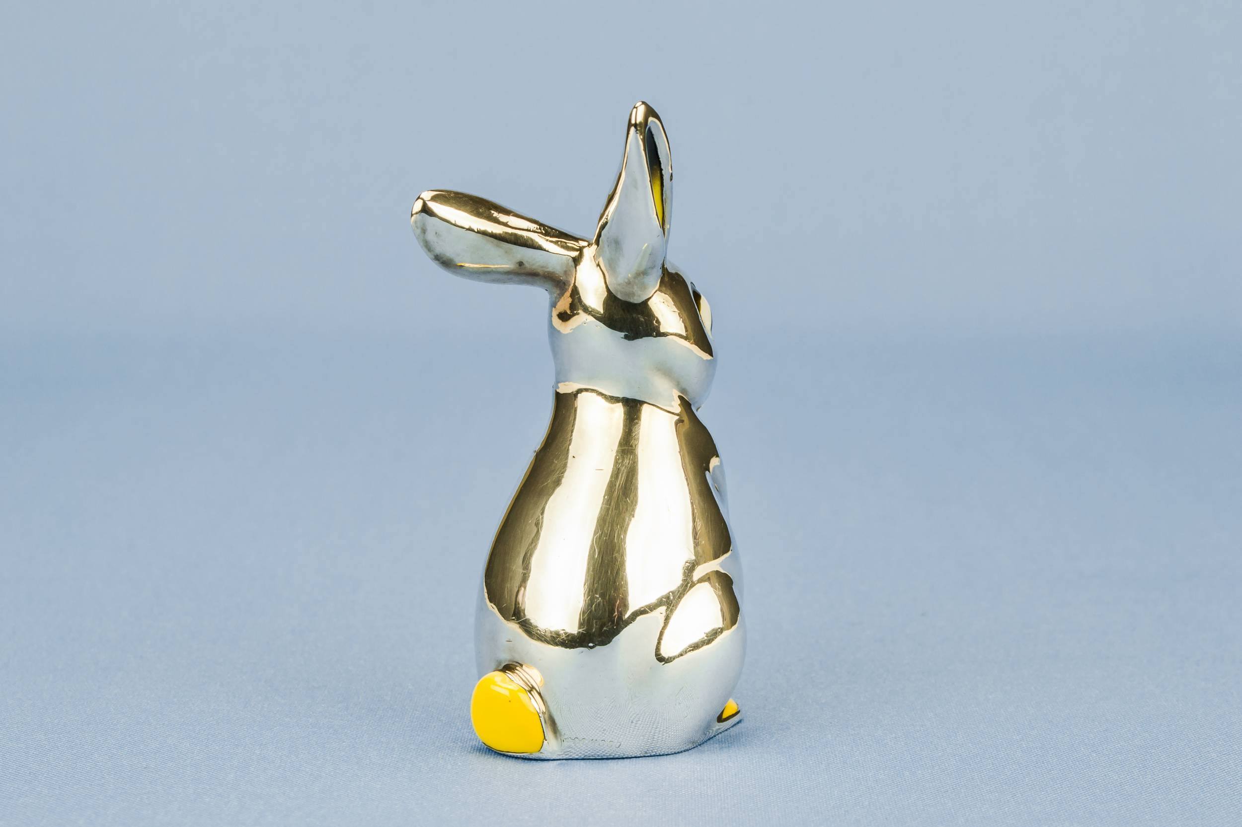 Silver Porcelain Bunny — Silver bunny salt shaker 5