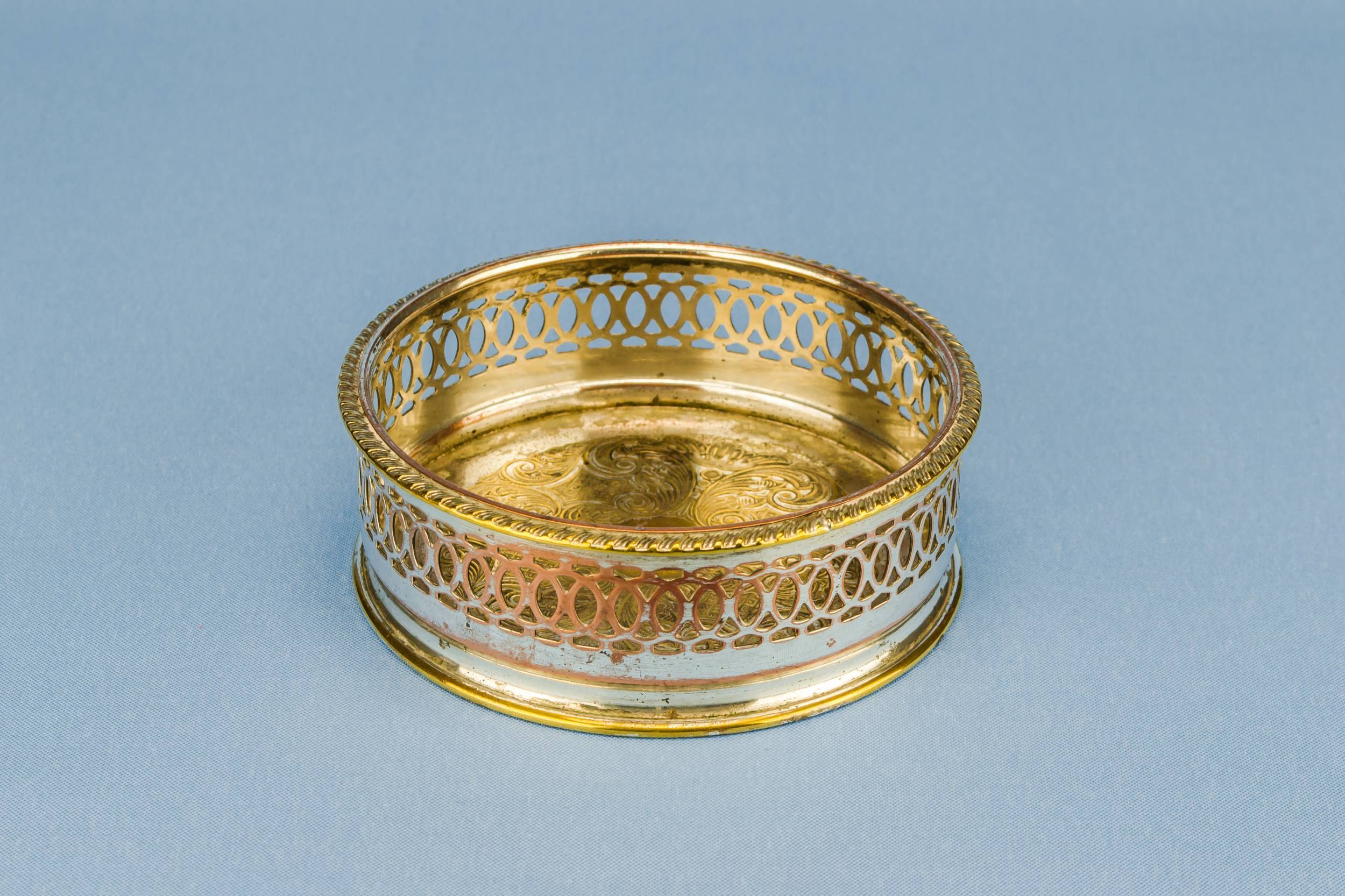 Silver Plated Wine — Silver plated metal coaster