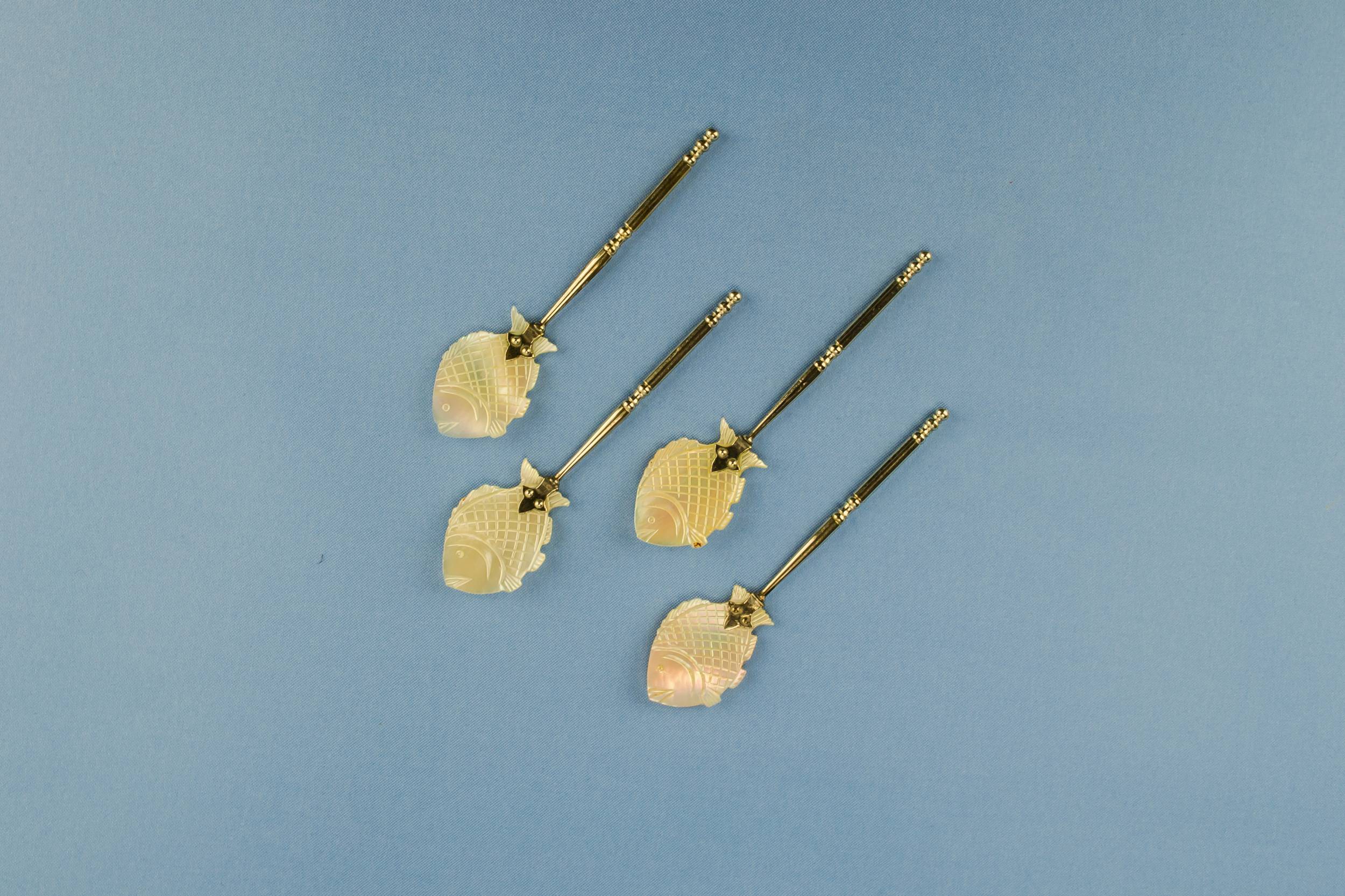 Caviar or Dessert — 4 fish caviar spoons