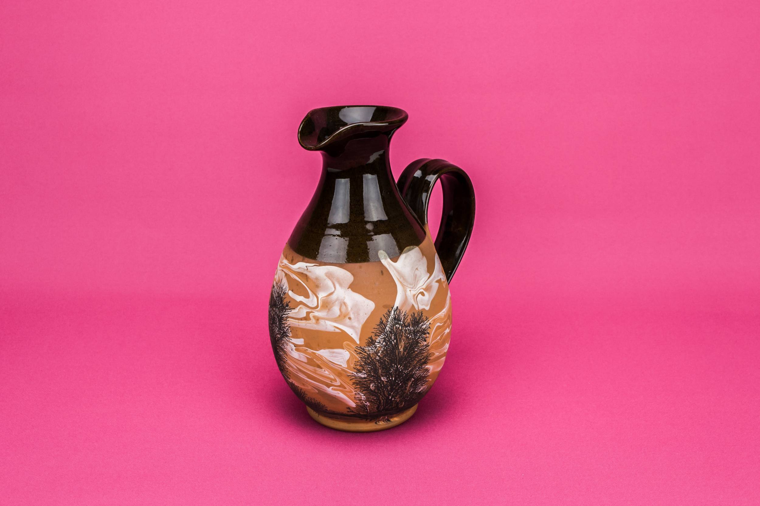 Attractive Vintage Abstract — Mocha pottery jug 2