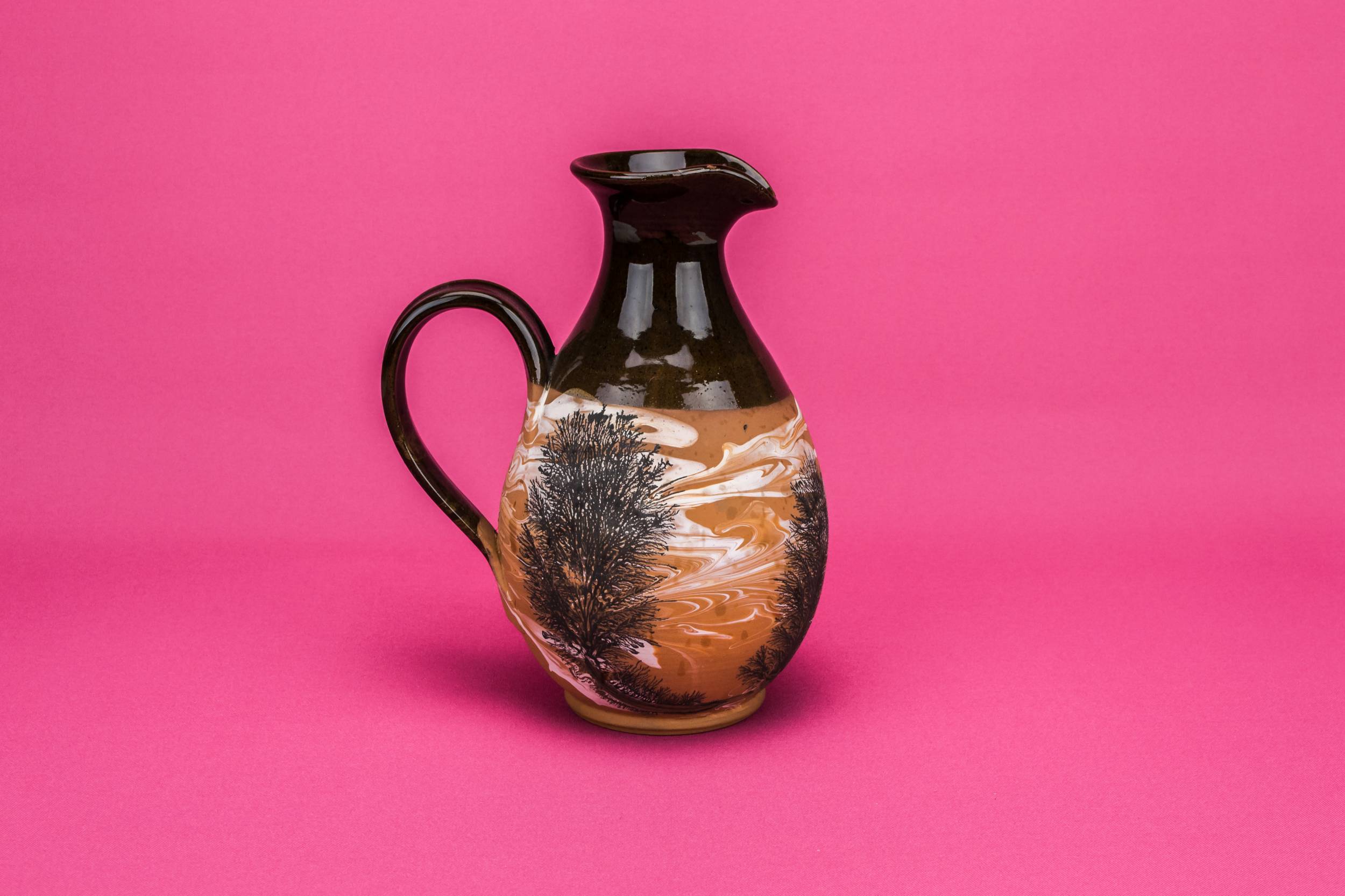 Attractive Vintage Abstract — Mocha pottery jug