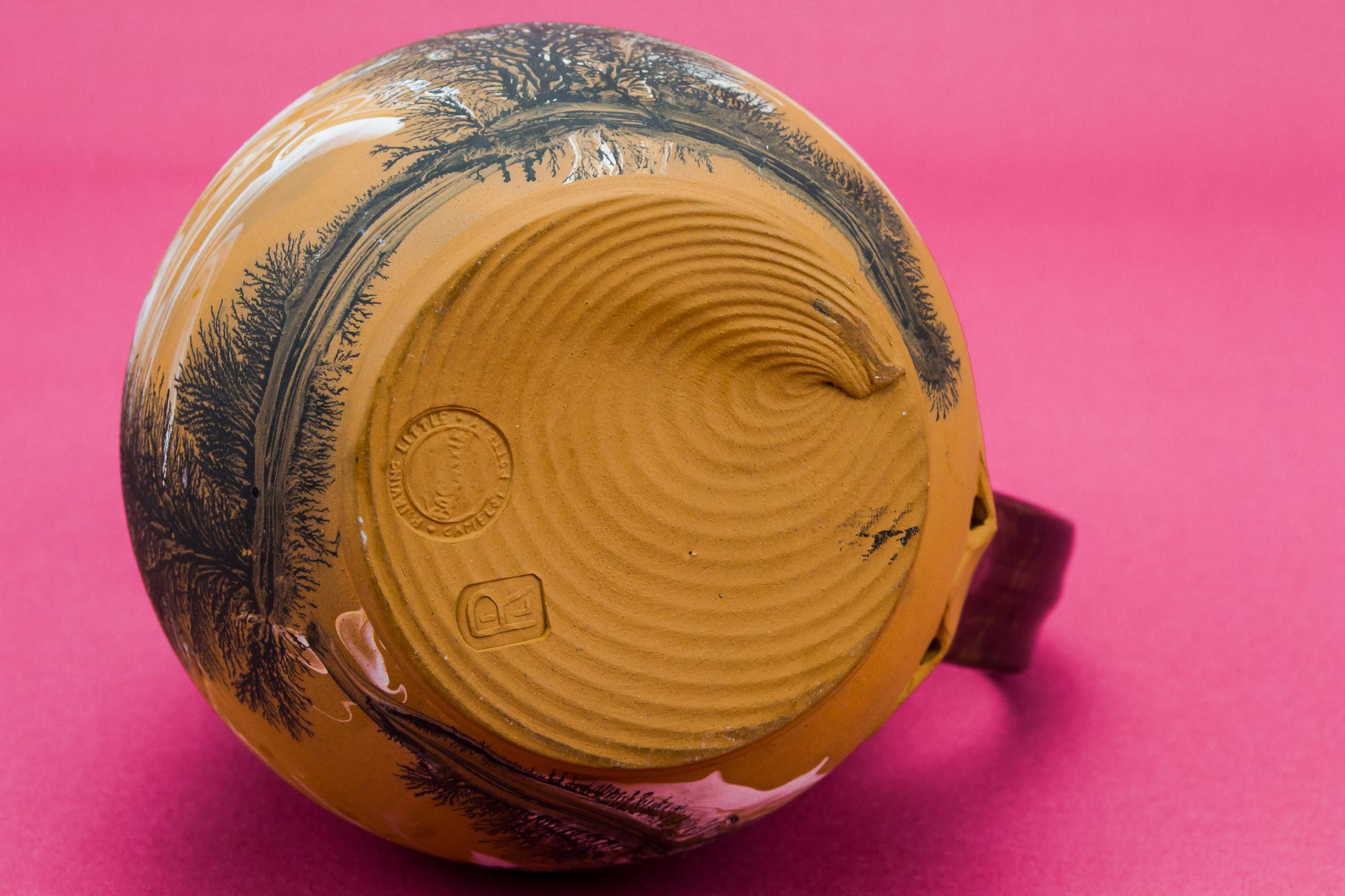 Attractive Vintage Abstract — Mocha pottery jug 3