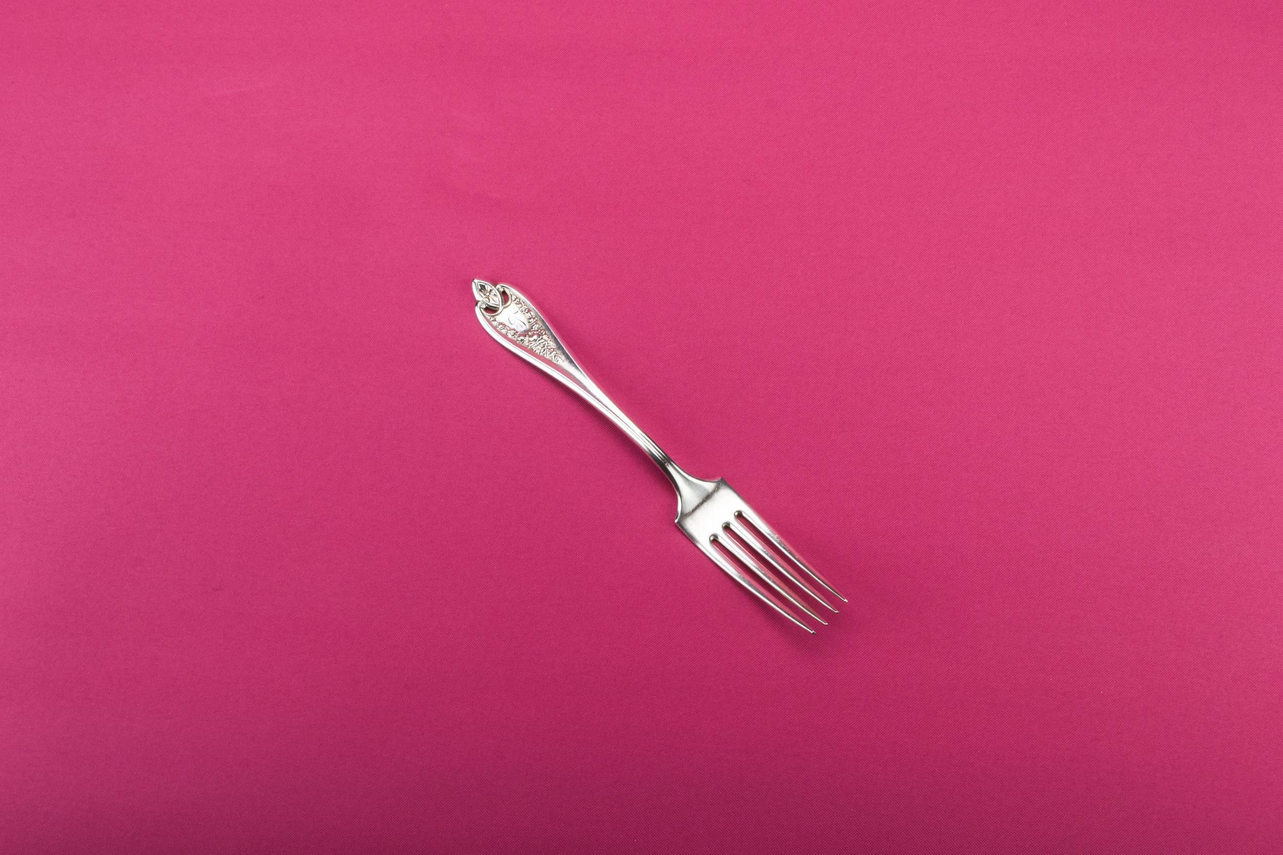 Neo-classical Antique Silver — 5 silver plated dinner forks