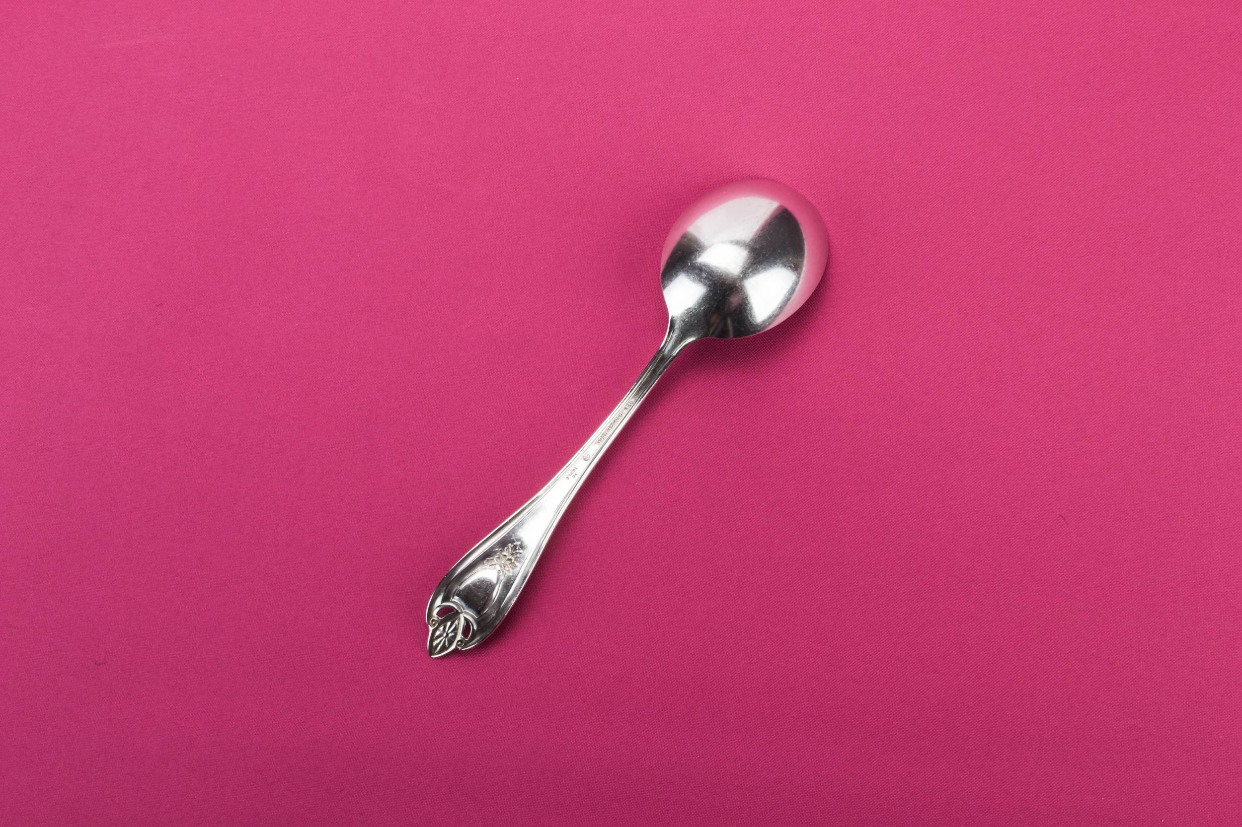 Neo-classical Opulent SPOONS — 6 silver plated soup spoons 2