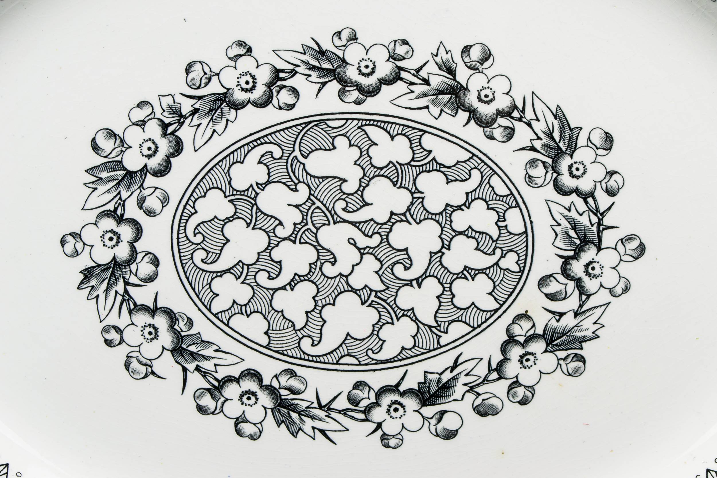 Large Black and — Black and white platter 6