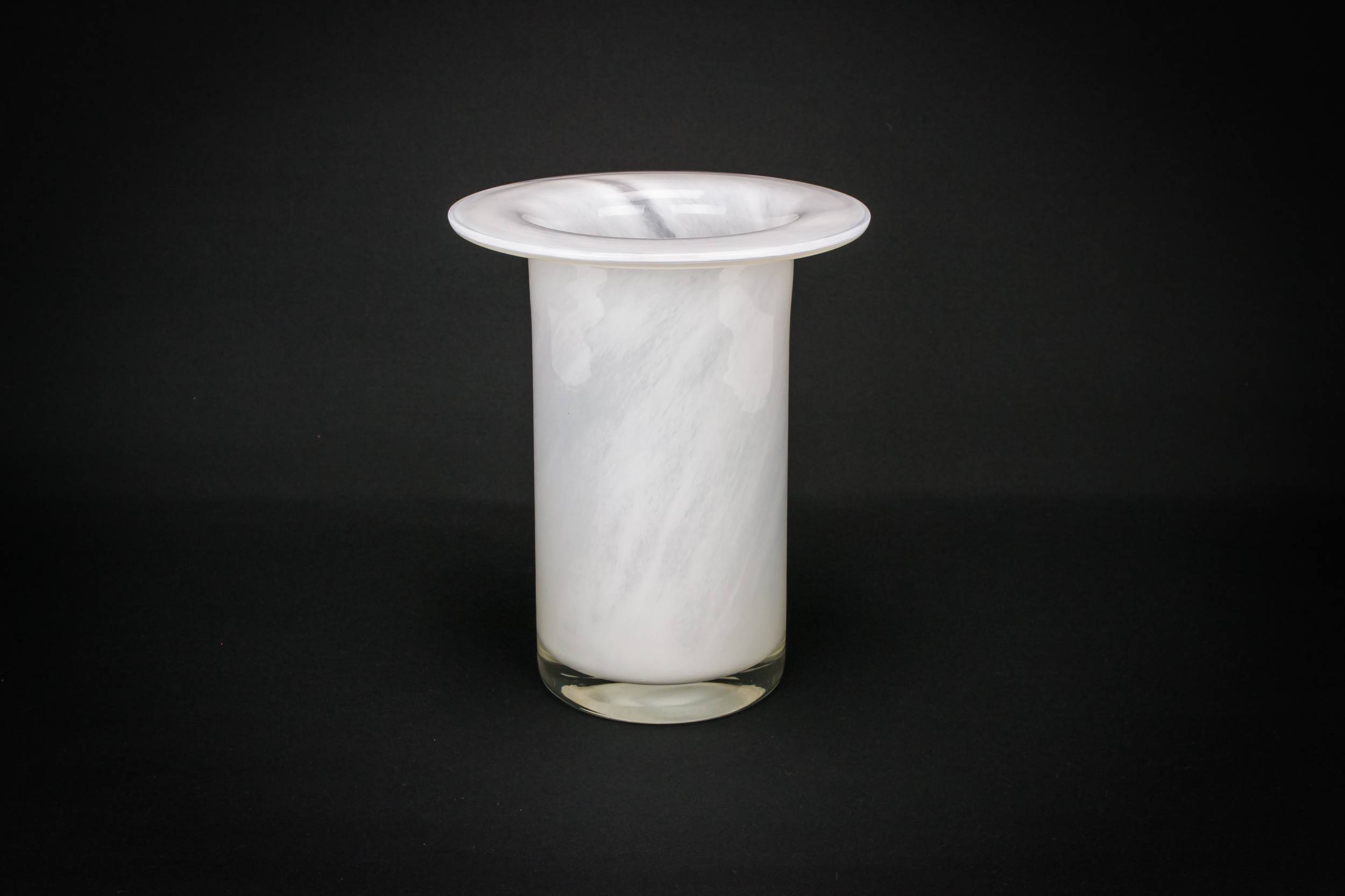 Glass Elegant Service — White glass top hat vase