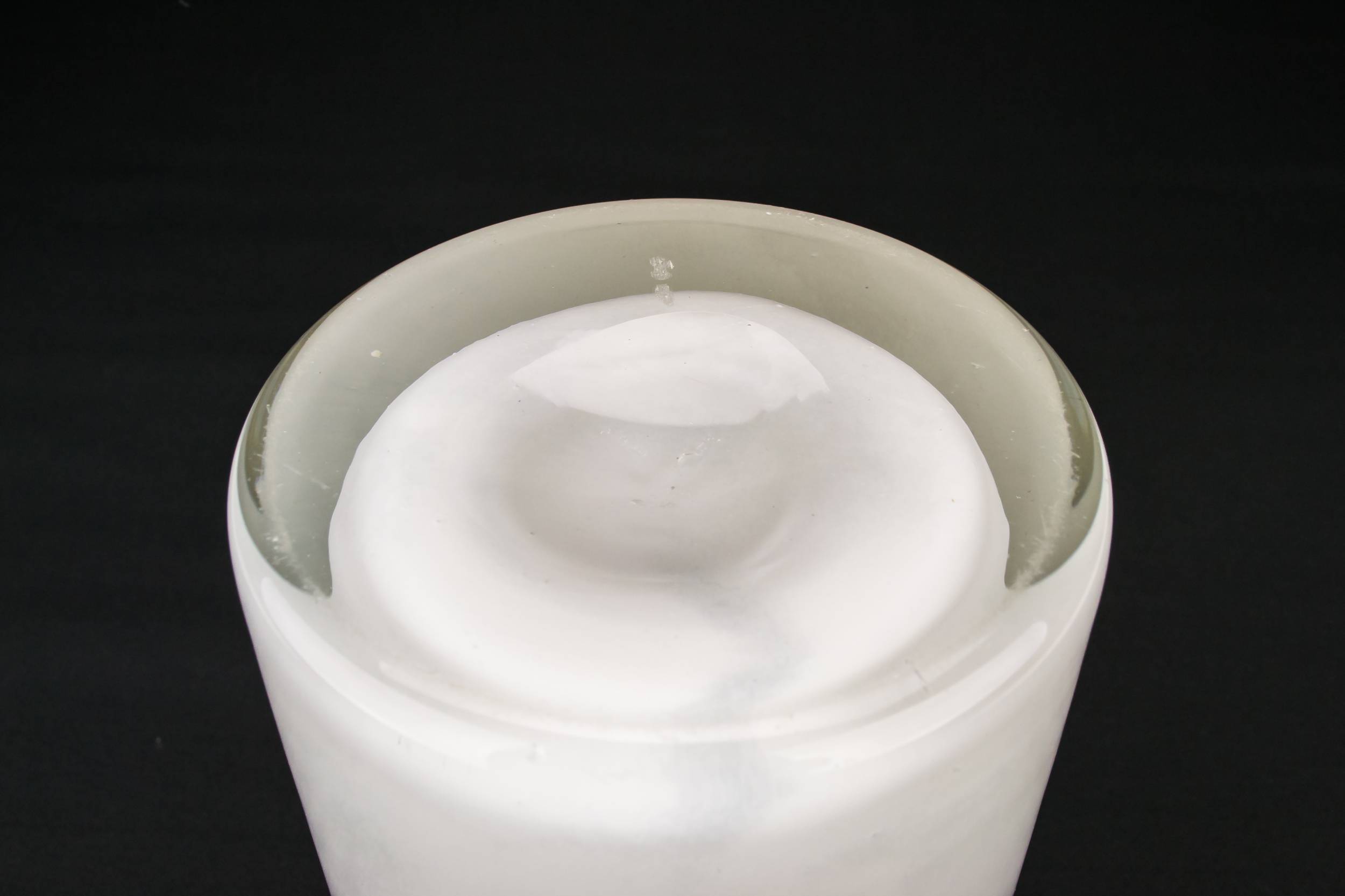 Glass Elegant Service — White glass top hat vase 1