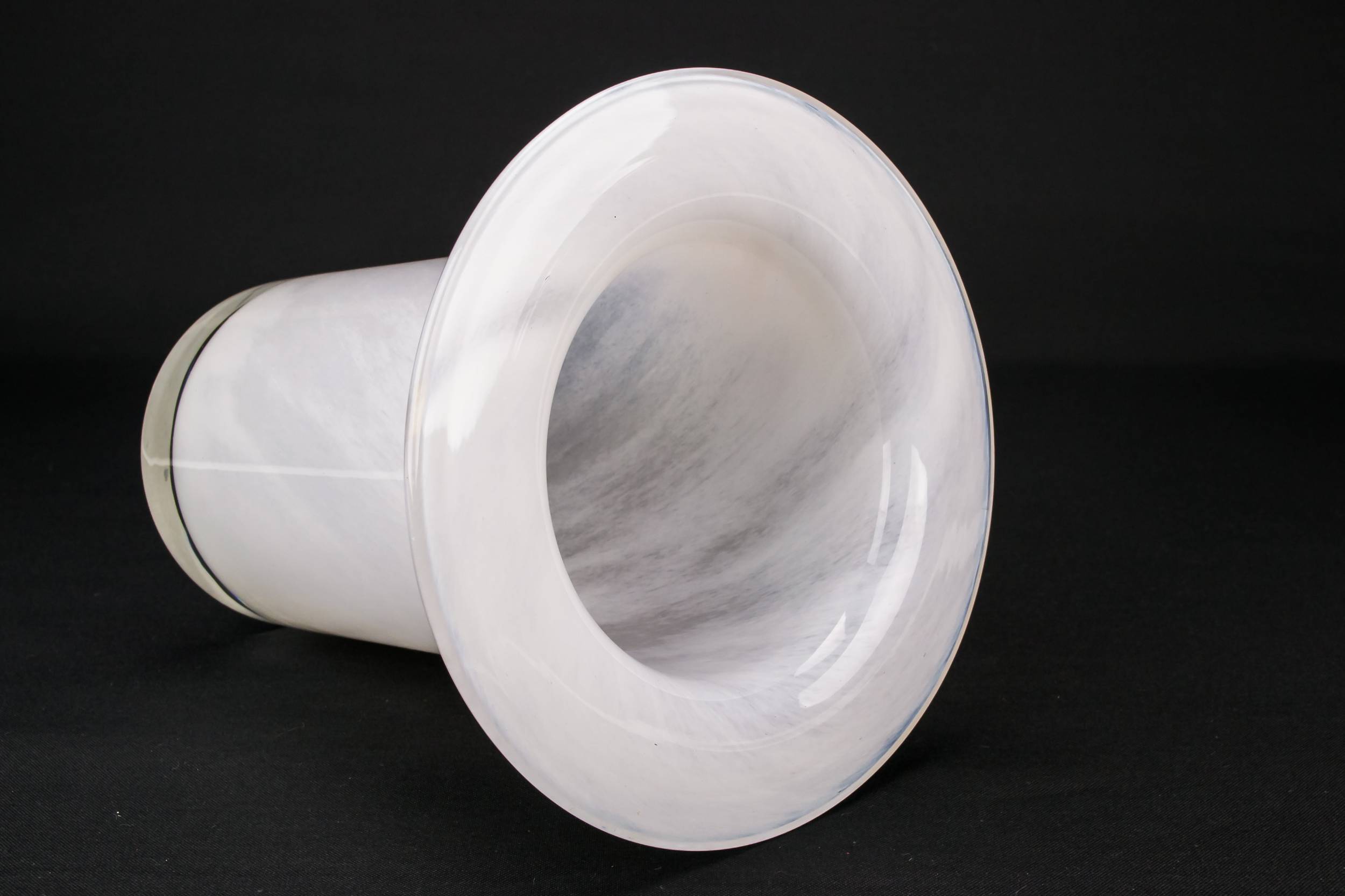 Glass Elegant Service — White glass top hat vase 2