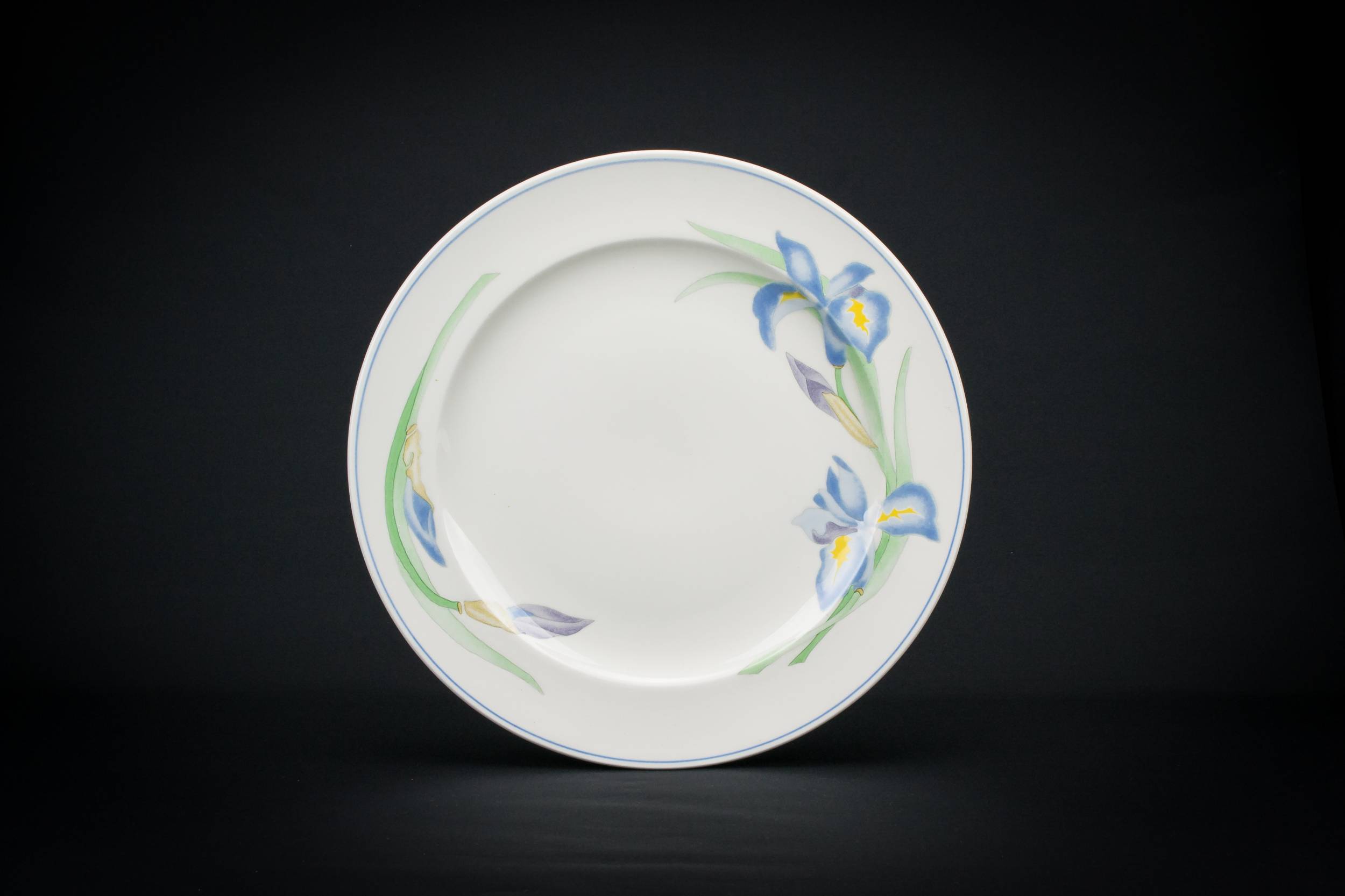 Porcelain Vintage PLATTER — Blue iris serving platter 1