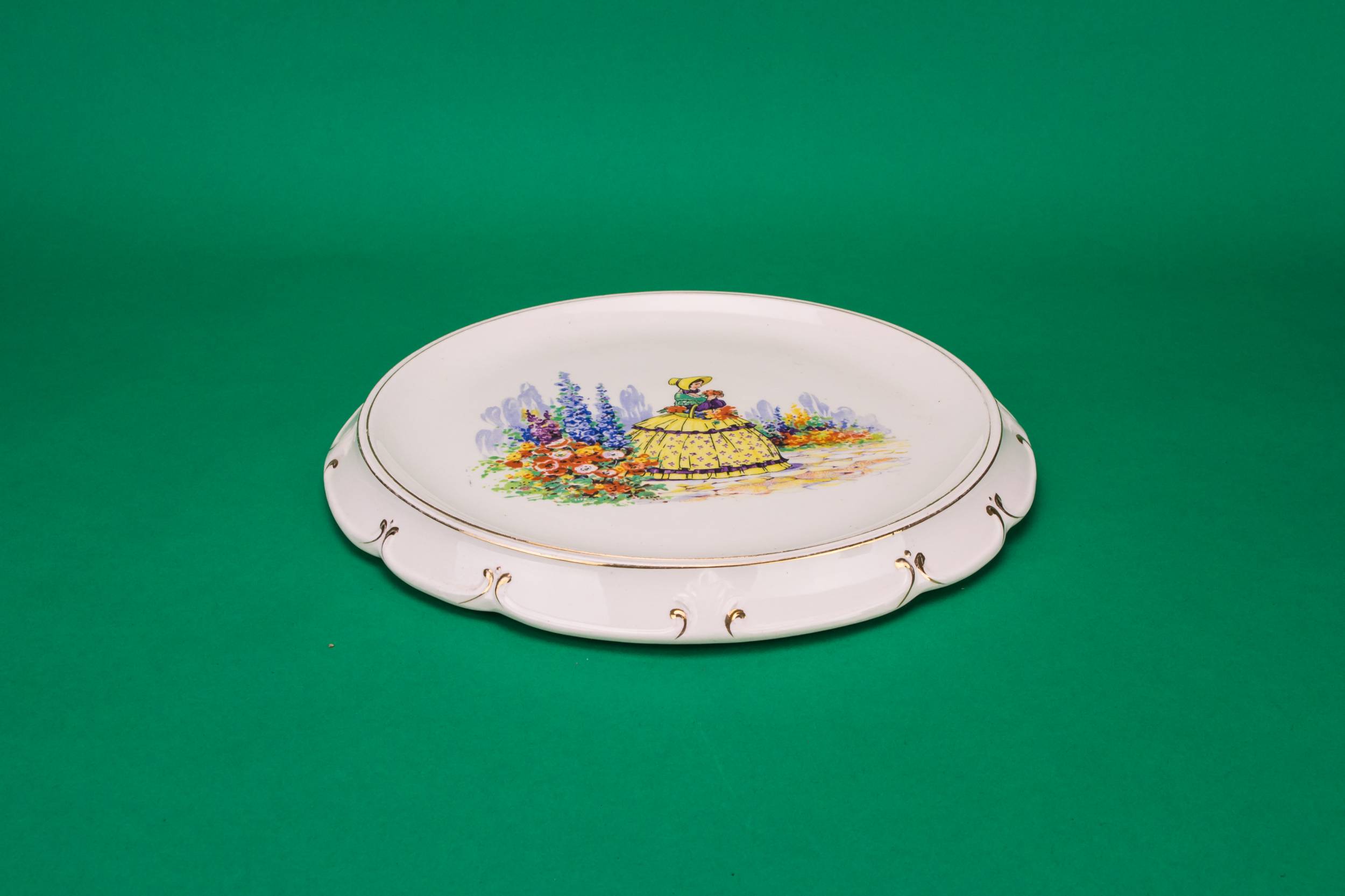 Ceramic Vintage PLATTER — Art Deco serving platter 1