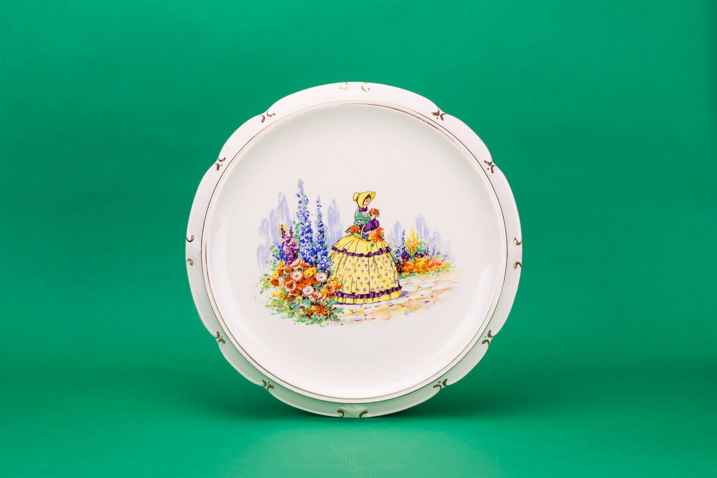 Ceramic Vintage PLATTER — Art Deco serving platter