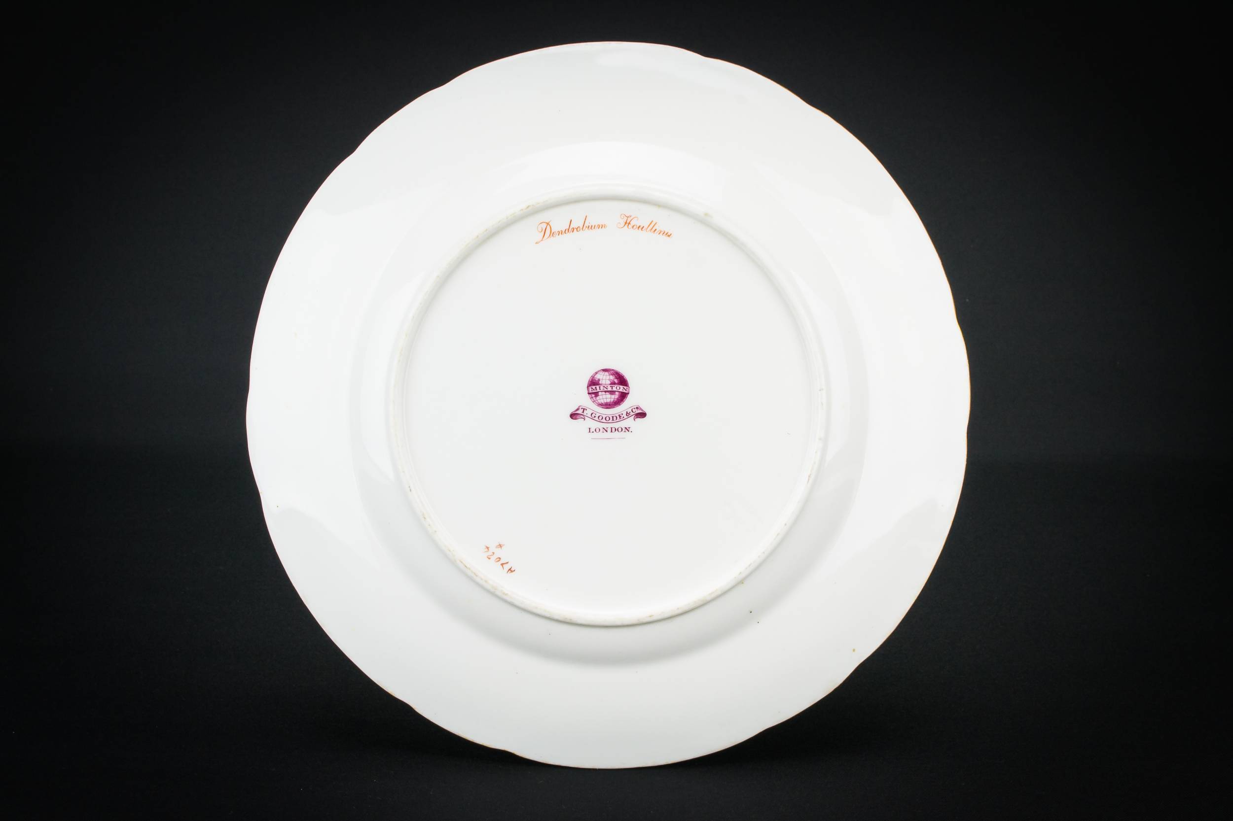 Porcelain Antique Minton — Rare orchid dinner plate 4
