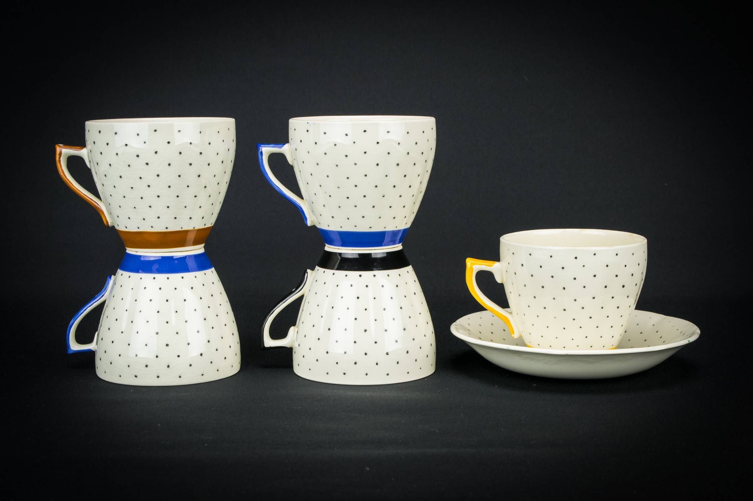 Ceramic Vintage TEA — Polka dot tea set for 5 1