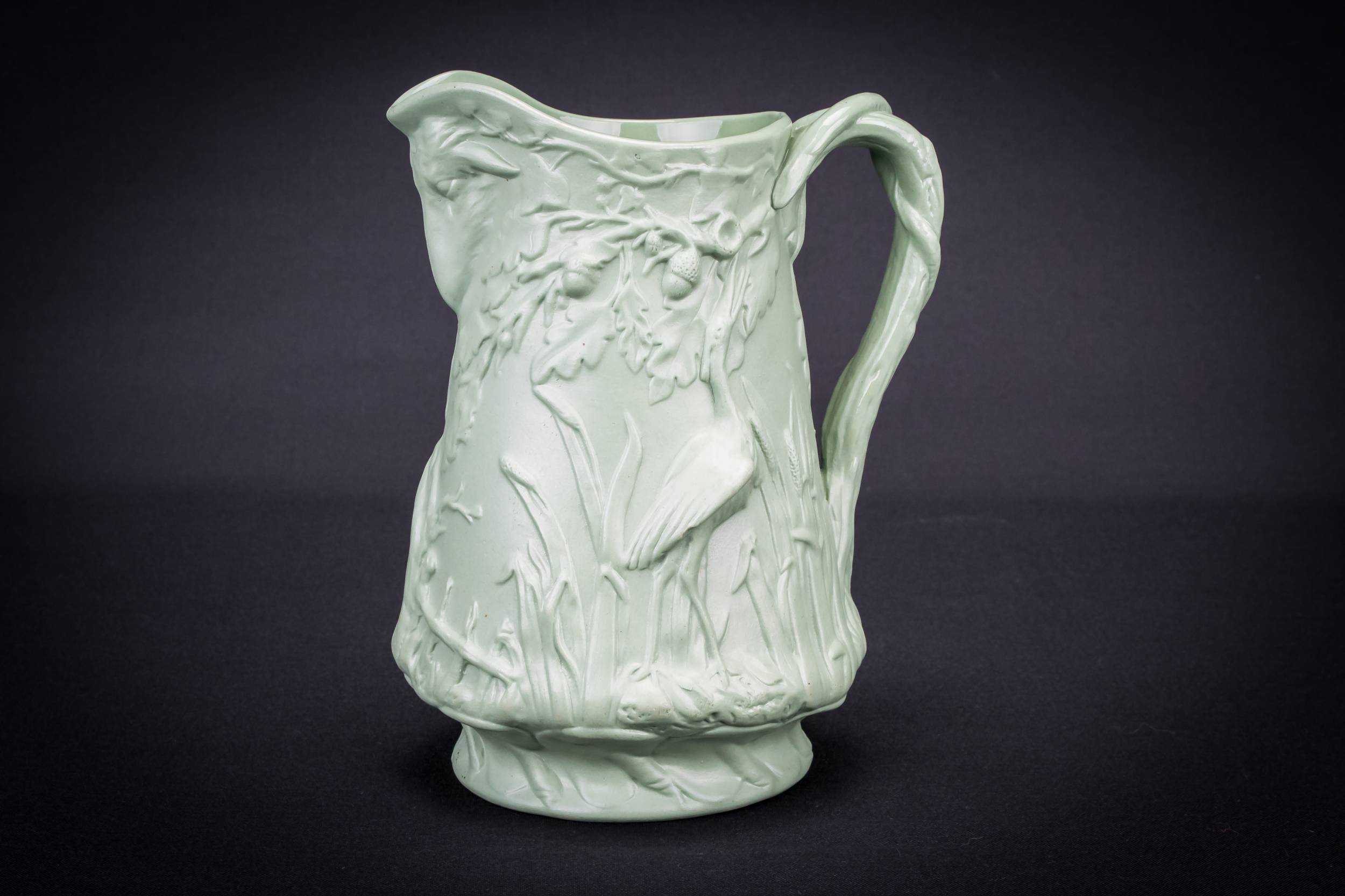 Green Water Jug — Green sculpted water jug 2