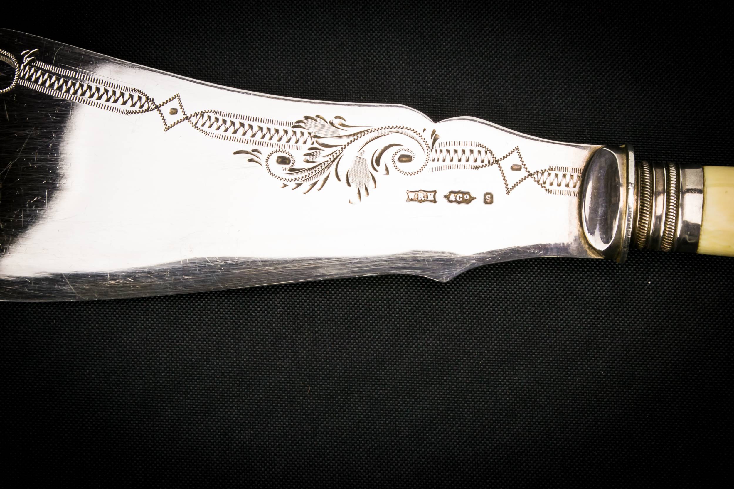 Silver Plated Ivory — Fish serving knife and fork 3