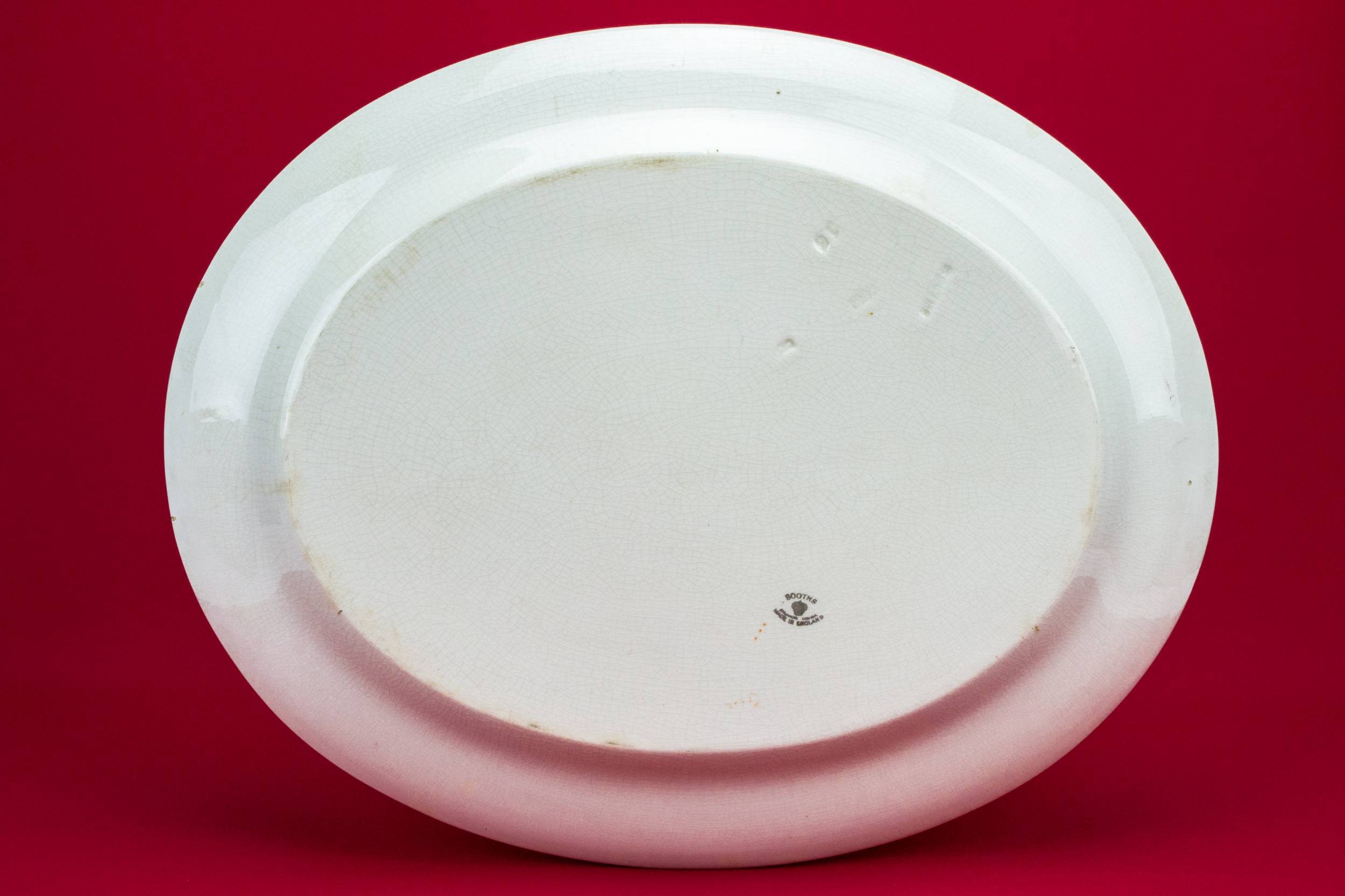 Antique Ceramic Floral — Large floral border platter 3