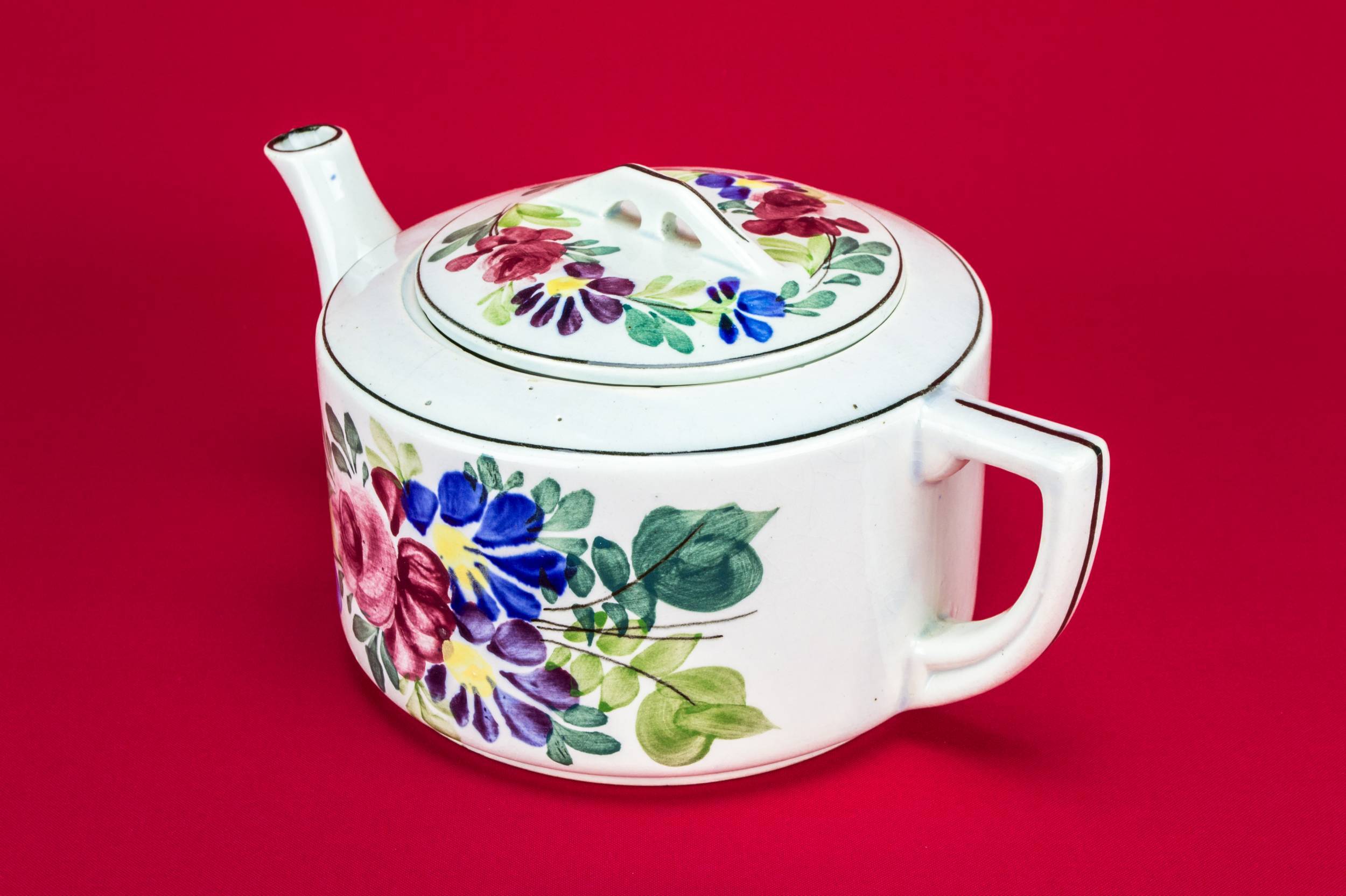 Vintage Art Deco — Floral painted teapot 2