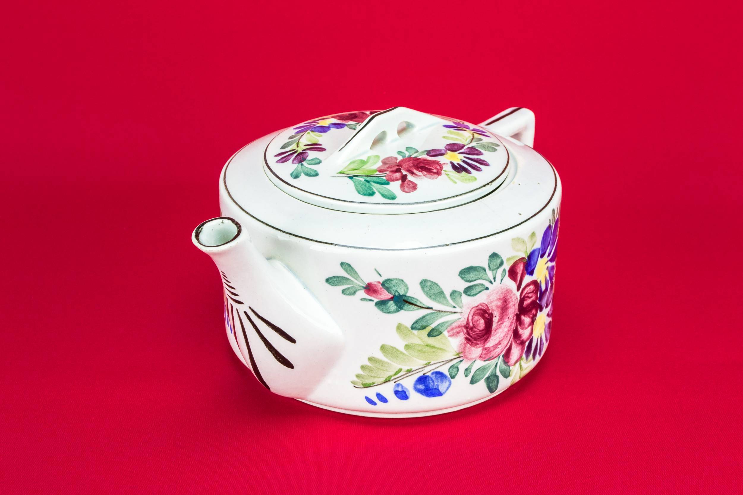 Vintage Art Deco — Floral painted teapot 3