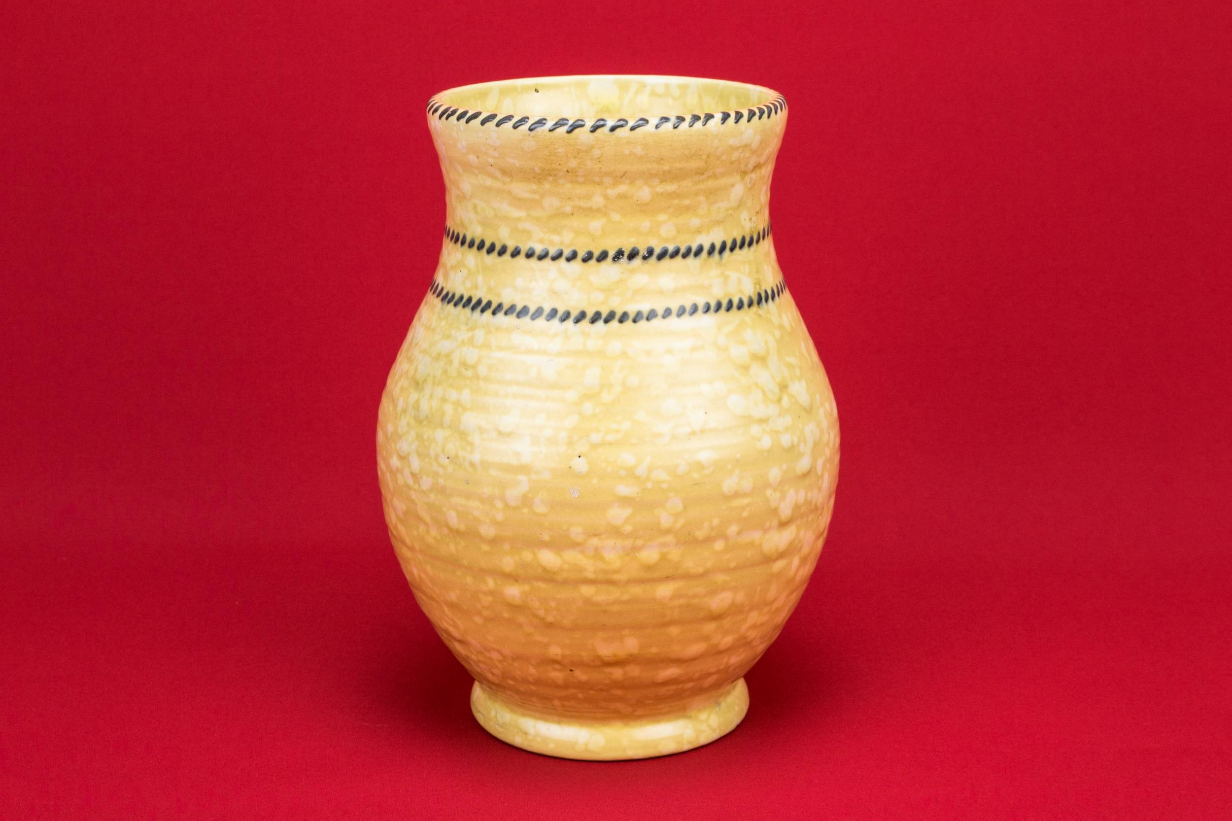Porcelain Vintage VASE — Art Deco large yellow vase 1
