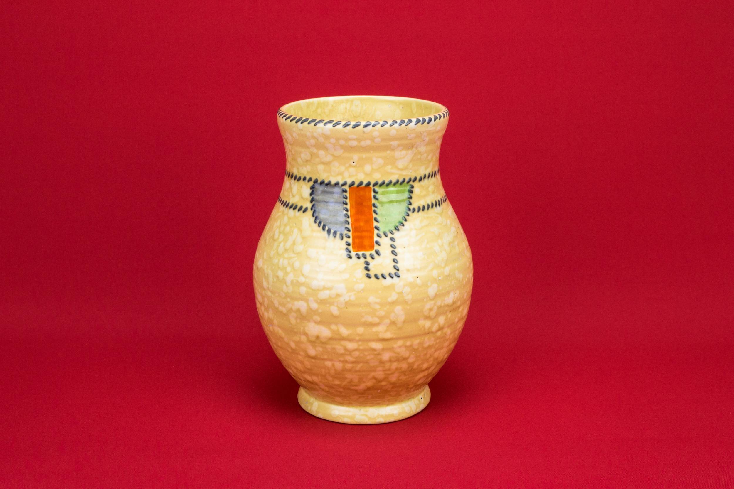 Porcelain Vintage VASE — Art Deco large yellow vase