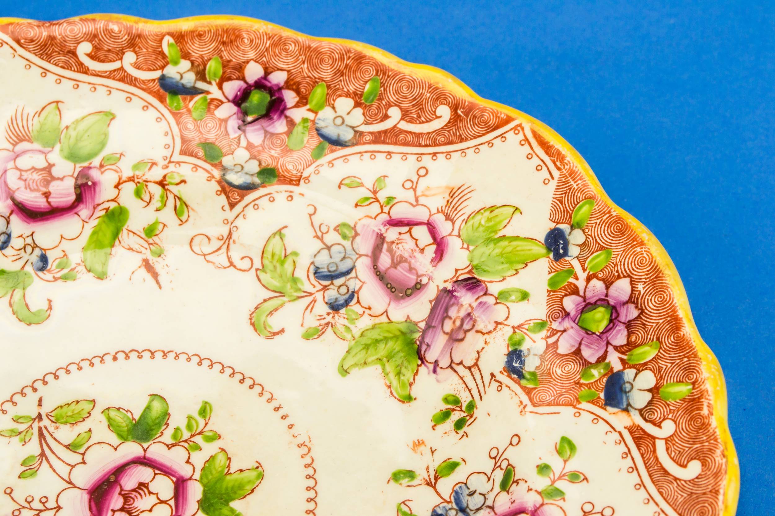 Small Serving Plate — Small floral plate in orange 2