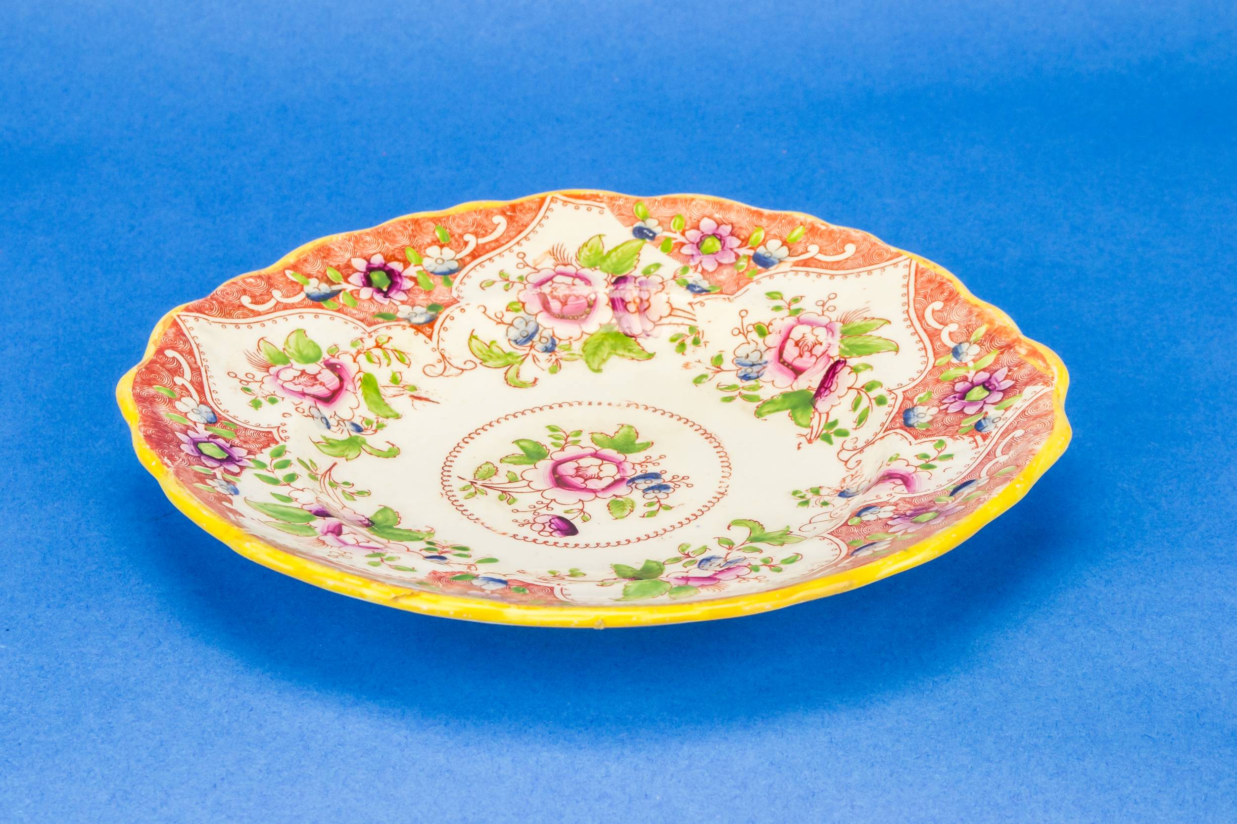 Small Serving Plate — Small floral plate in orange 1