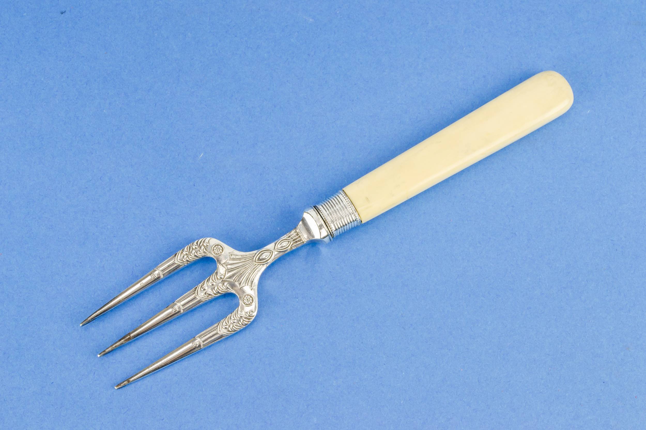 Silver Aesthetic Movement — Ornate serving fork 1