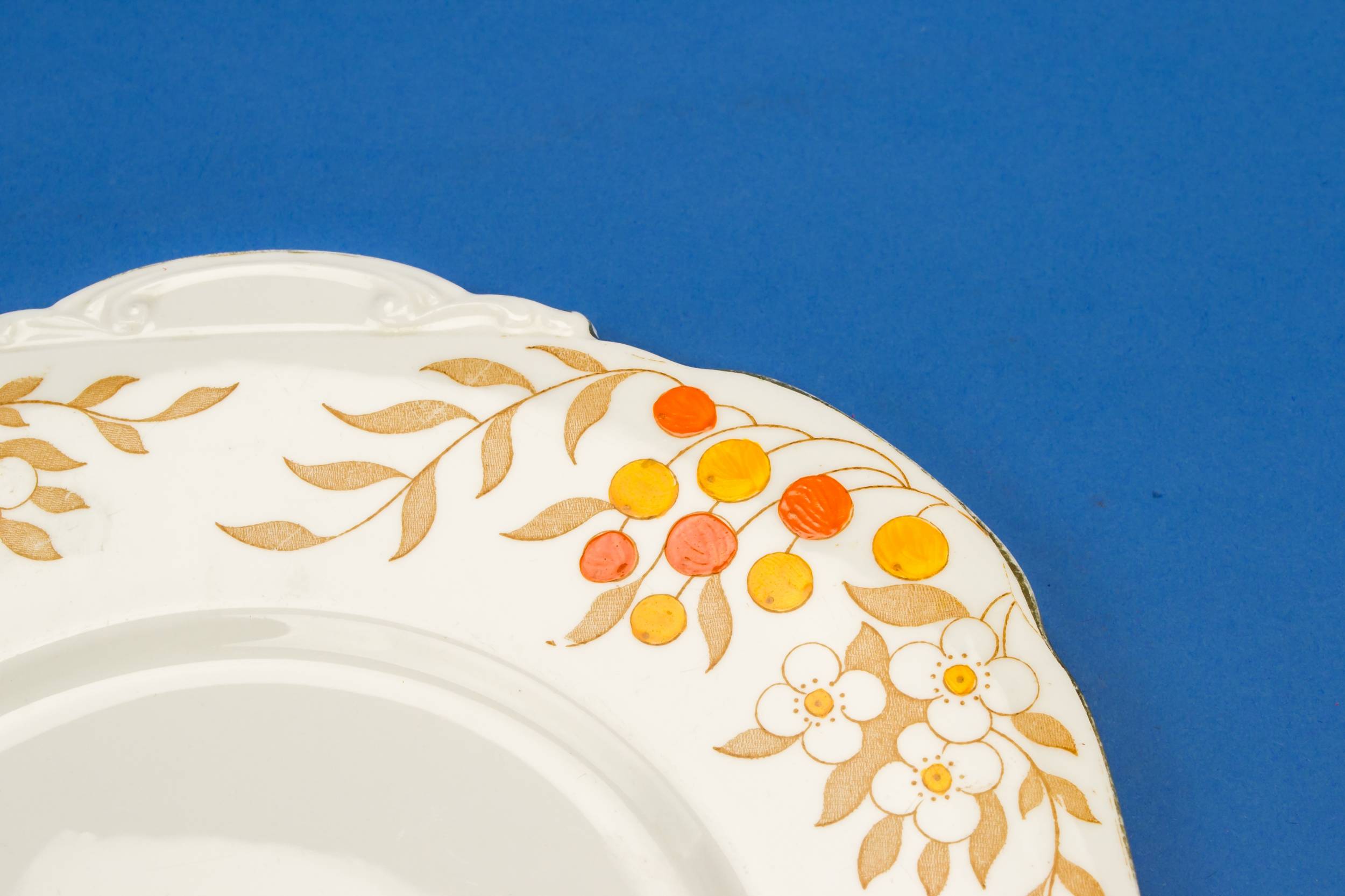 Art Deco Shabby — Orange floral serving plate 1