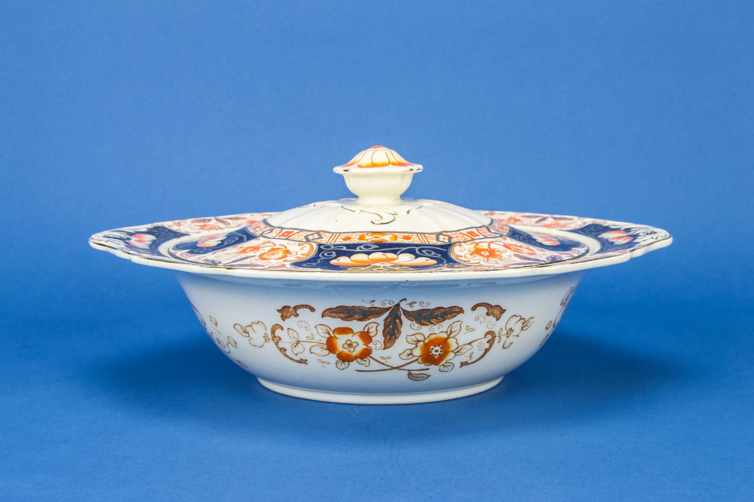Spectacular Vintage Alfred — Blue and orange bowl 1