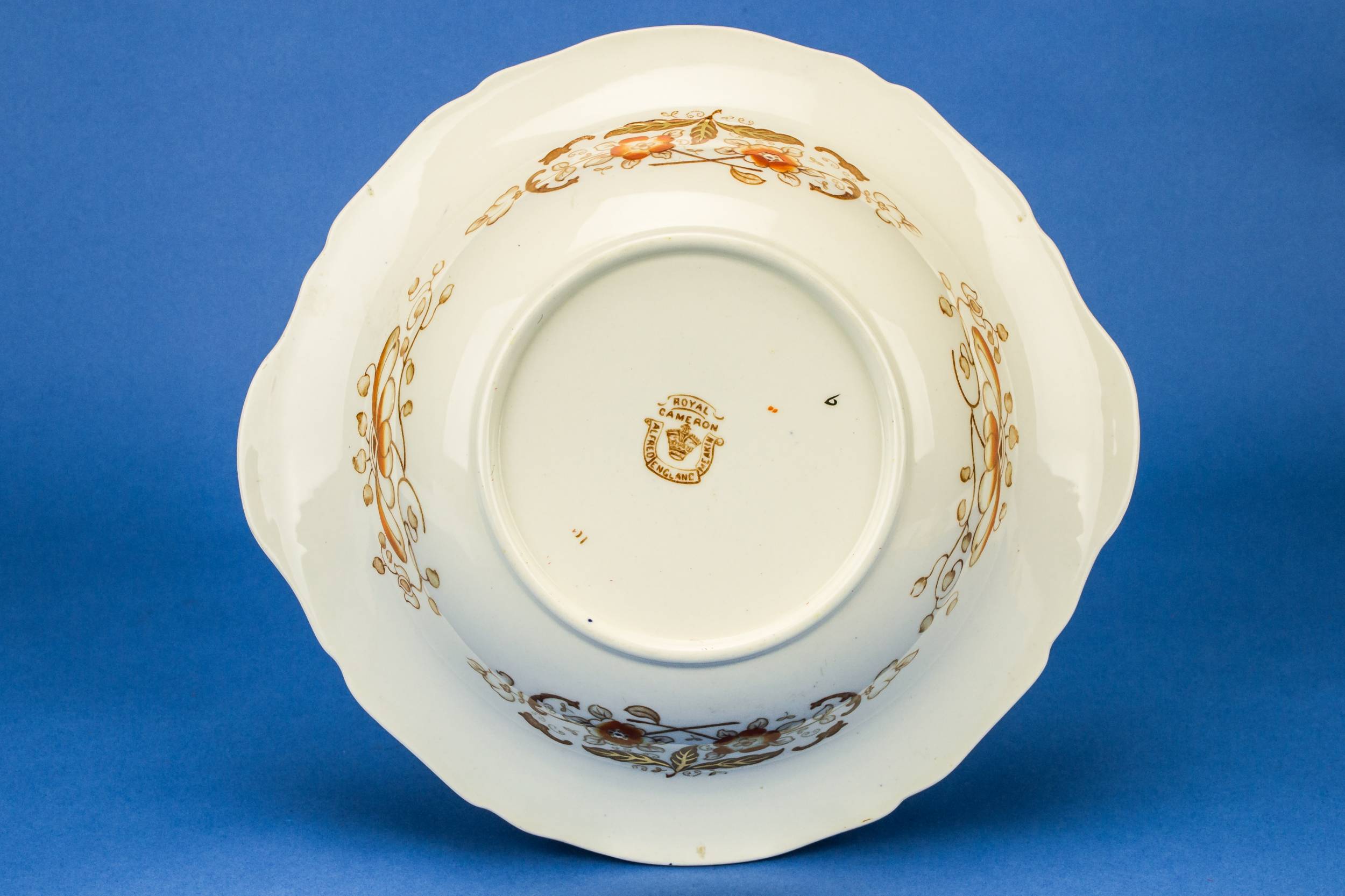 Spectacular Vintage Alfred — Blue and orange bowl 3