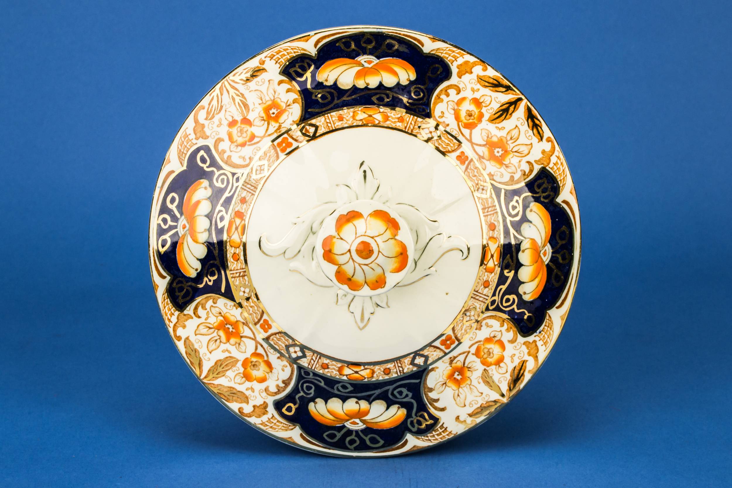 Spectacular Vintage Alfred — Blue and orange bowl 2