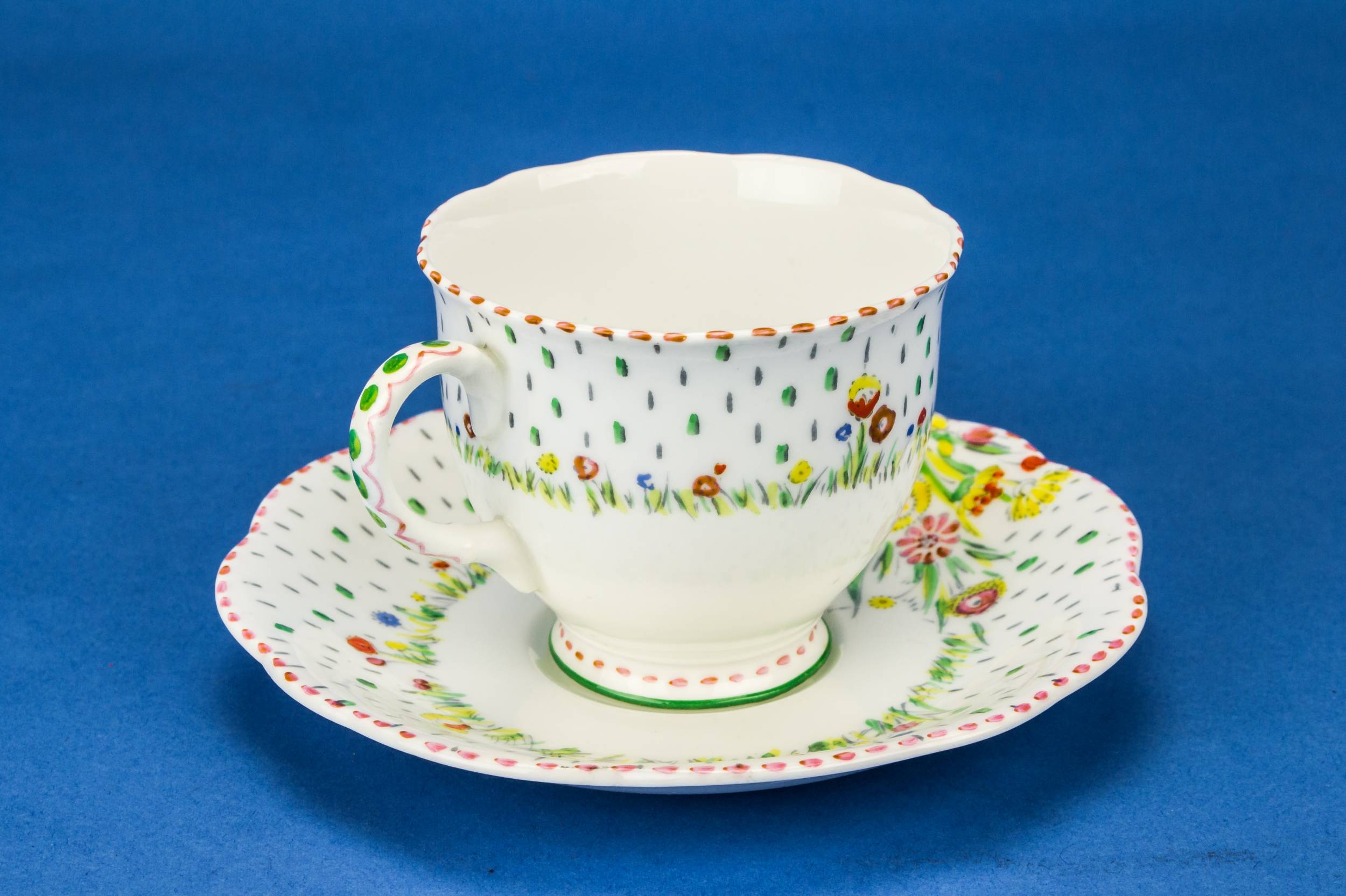 Placements Foley China — Red and green tea set for 6 1