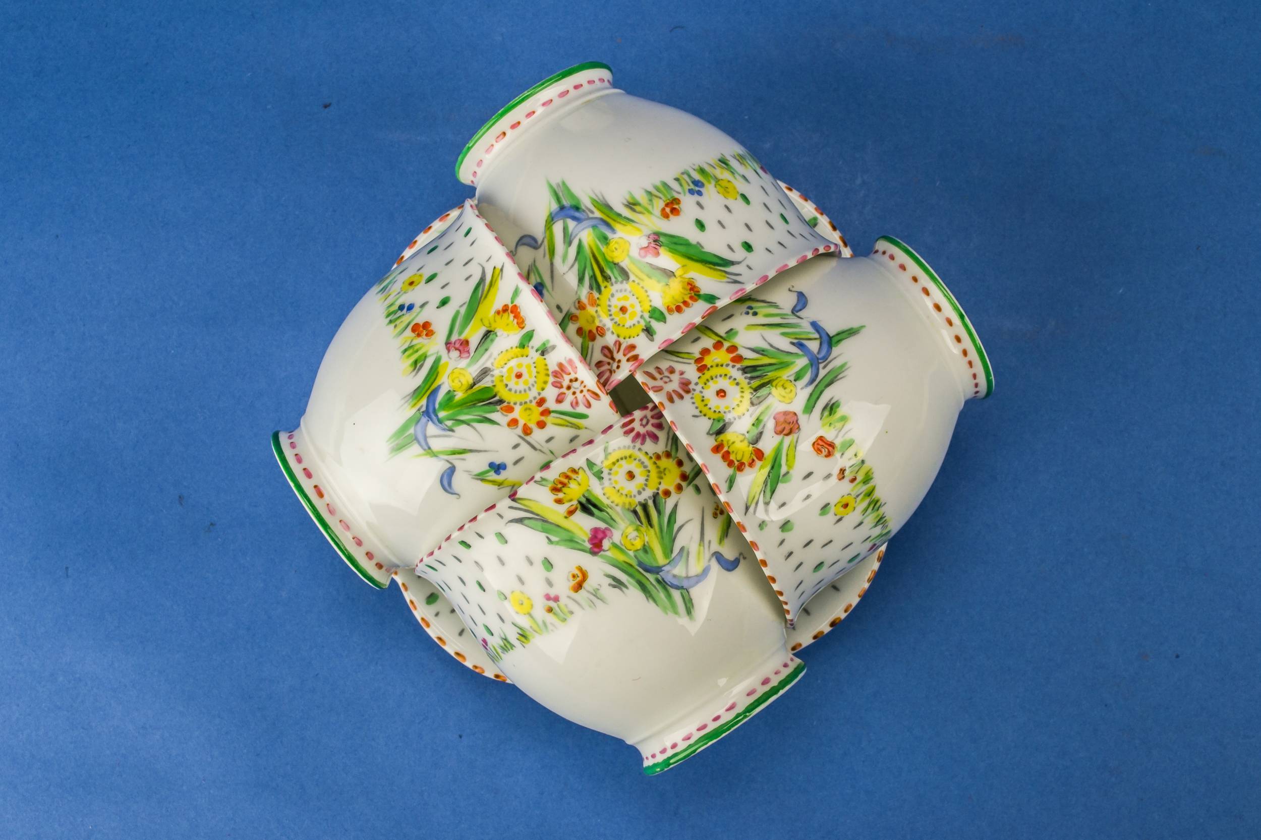Placements Foley China — Red and green tea set for 6 2