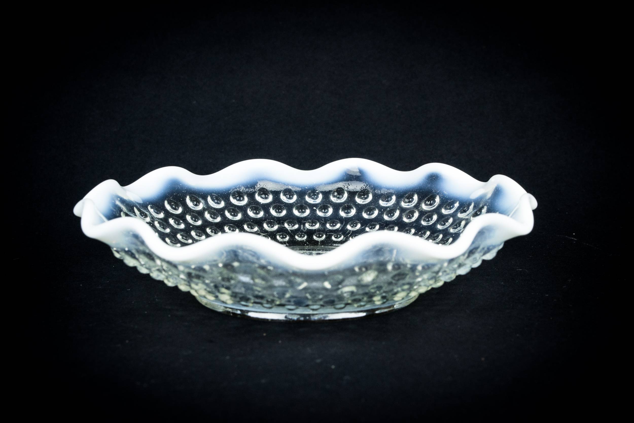 Antique Glass BOWL — White glass serving bowl 3