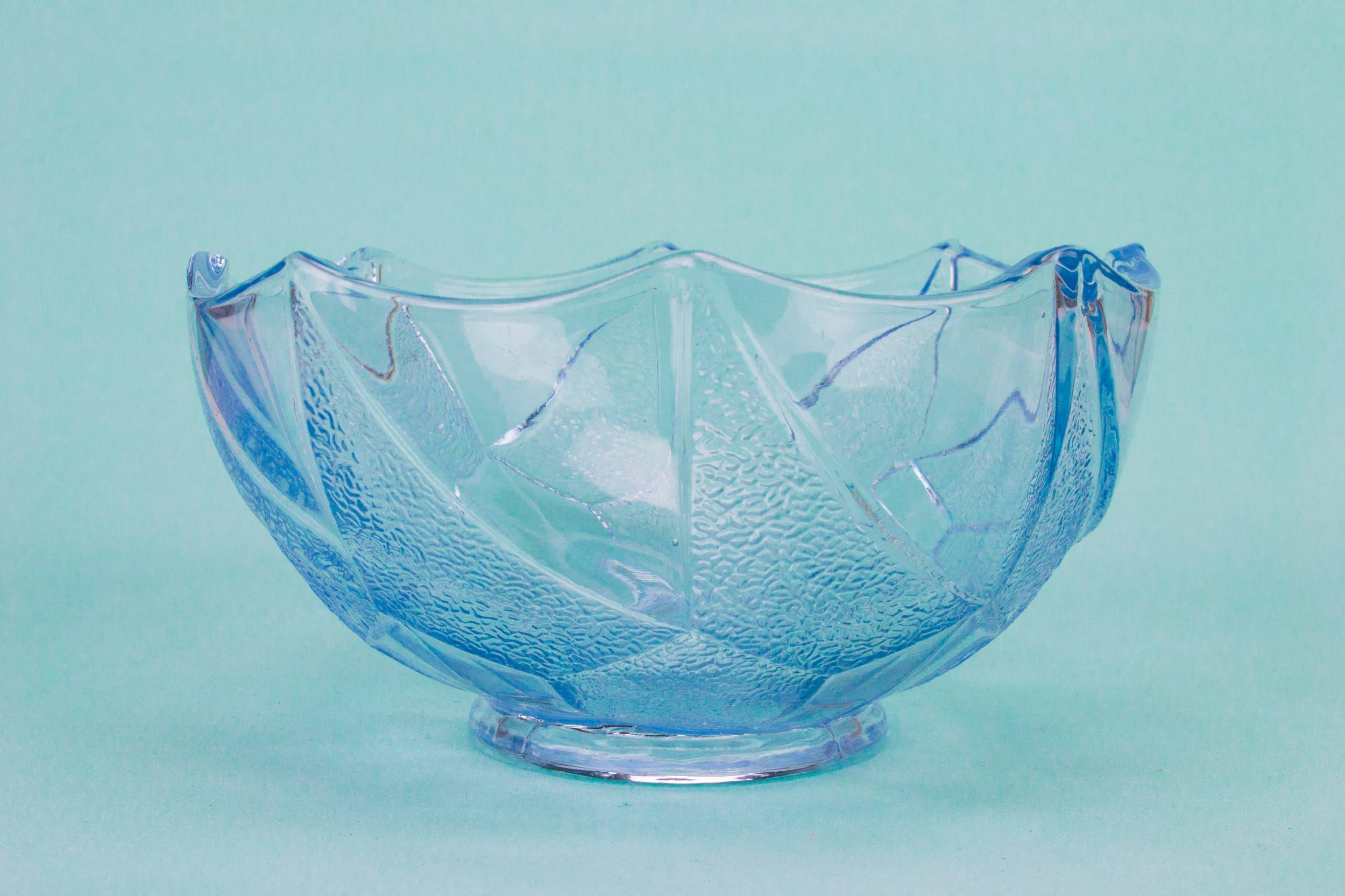 Glass Spectacular Geometric — Blue glass salad bowl 2
