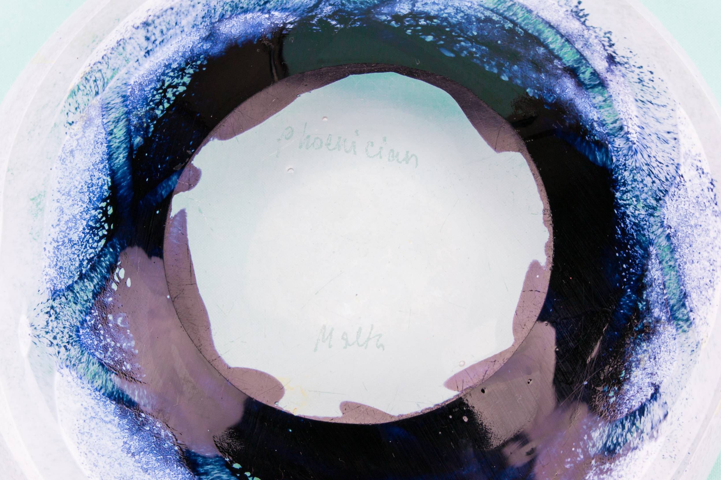 Elegant Modernist Abstract — Phoenician art glass bowl 2
