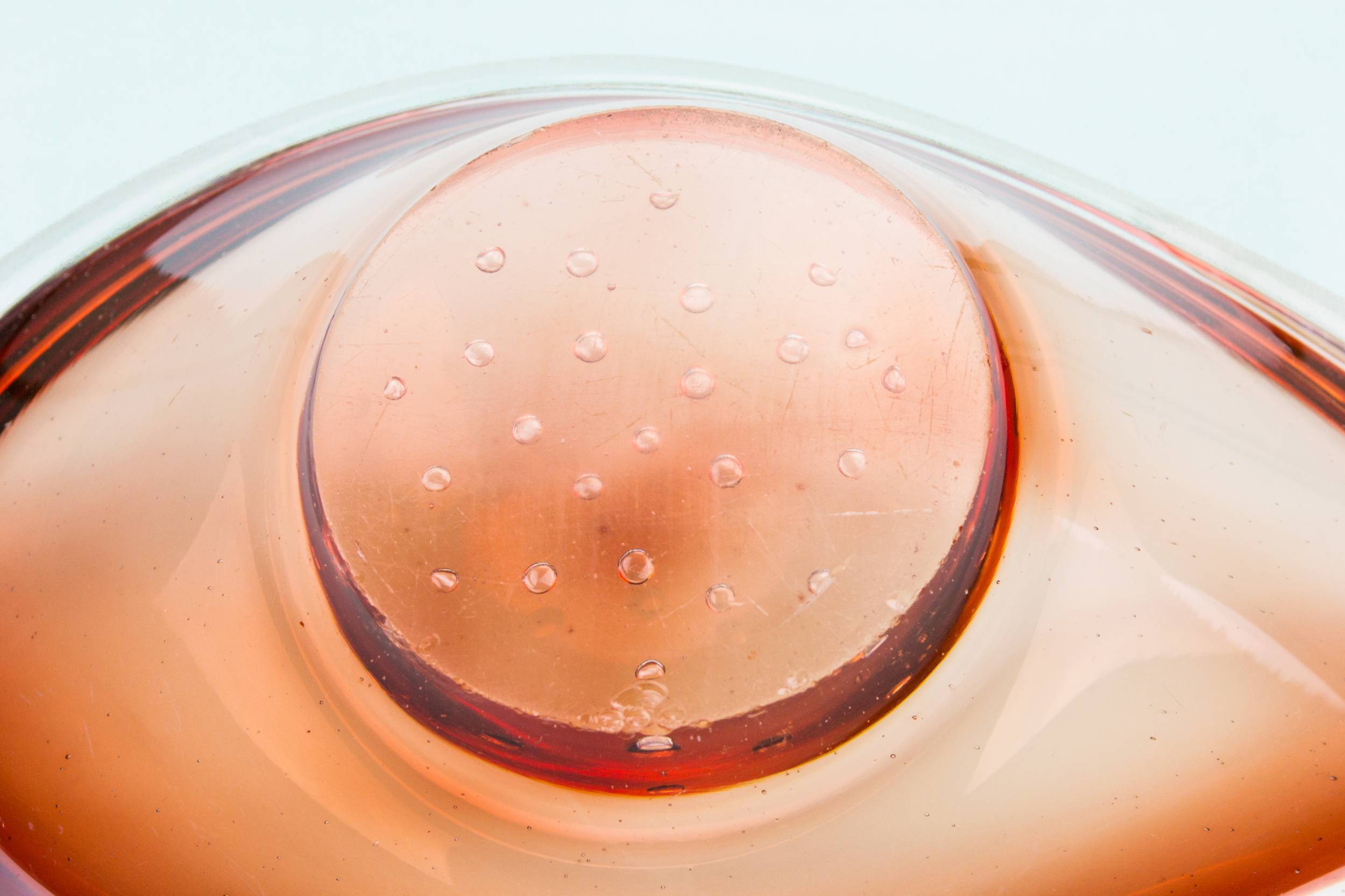 Heavy Pink Blown — Heavy pink glass bowl 3