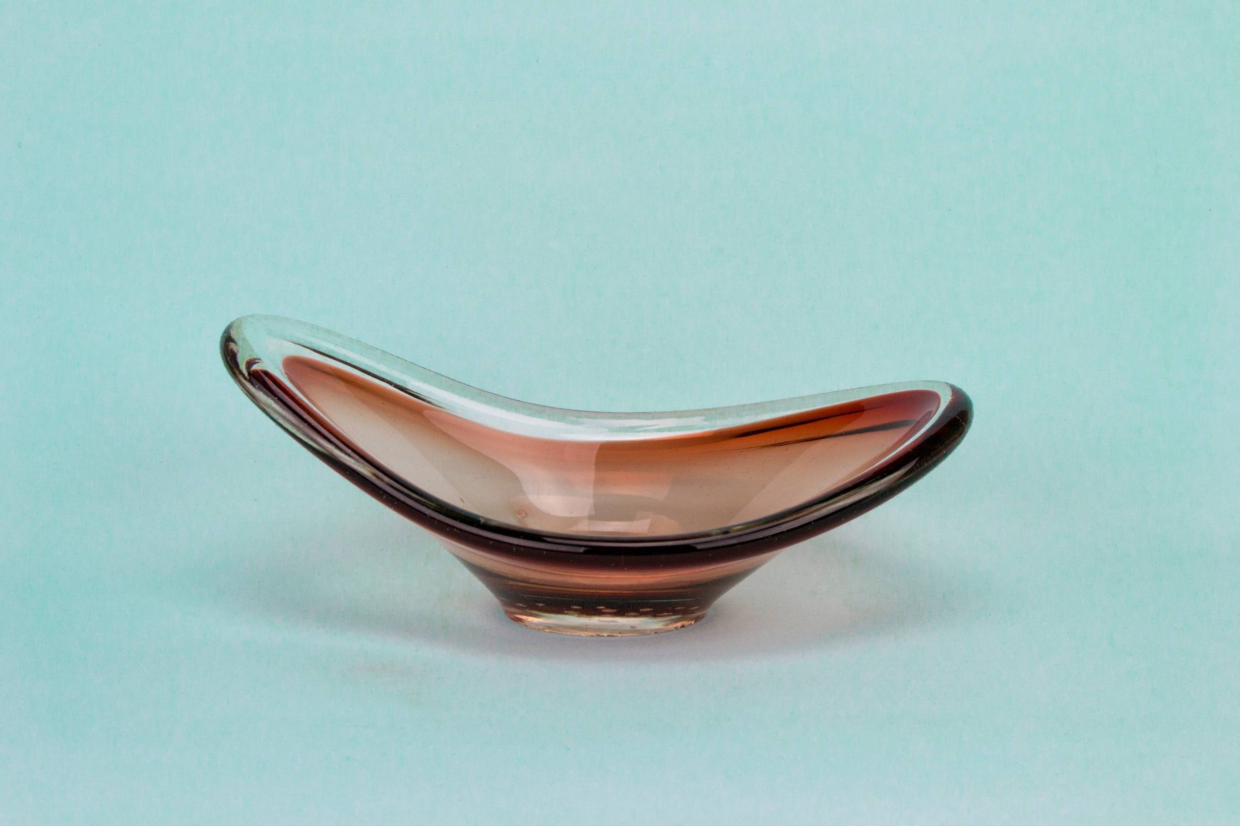 Heavy Pink Blown — Heavy pink glass bowl