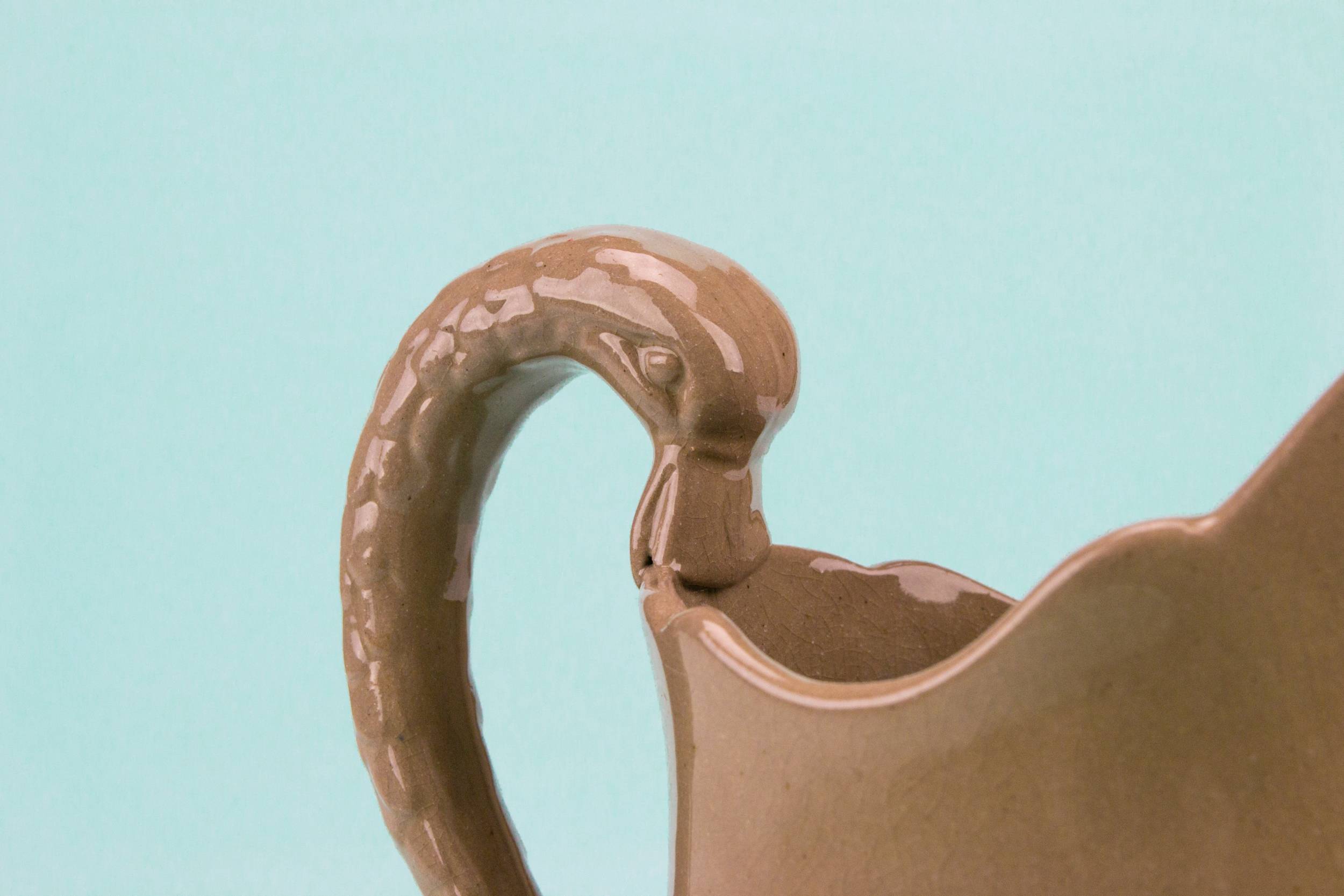 Spectacular Antique Ceramic — Swan handle milk jug 4