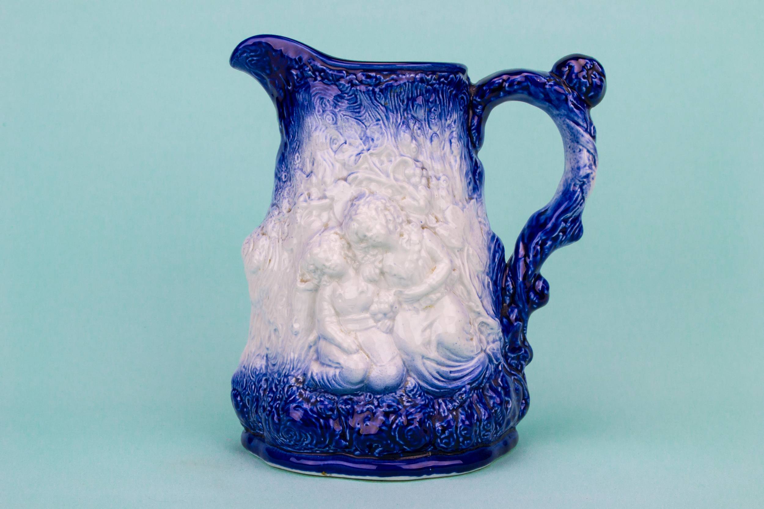 Vintage Victorian Porcelain — Large blue and white jug