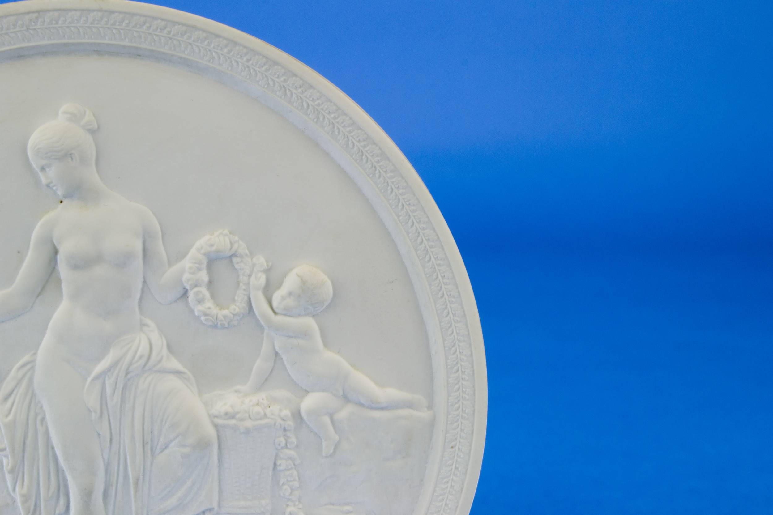 Porcelain Vintage Figures — Spring season wall plaque 1