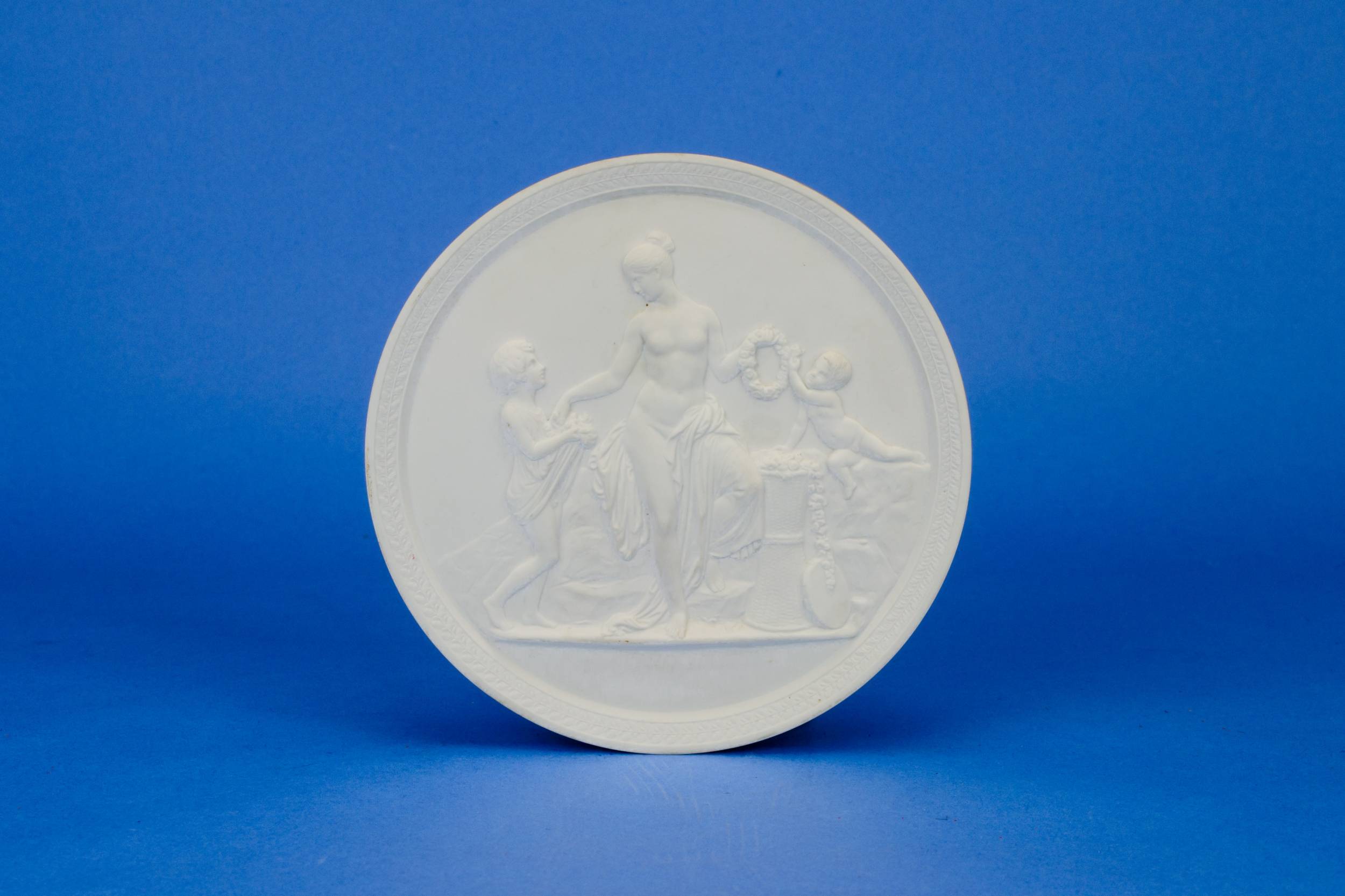 Porcelain Vintage Figures — Spring season wall plaque