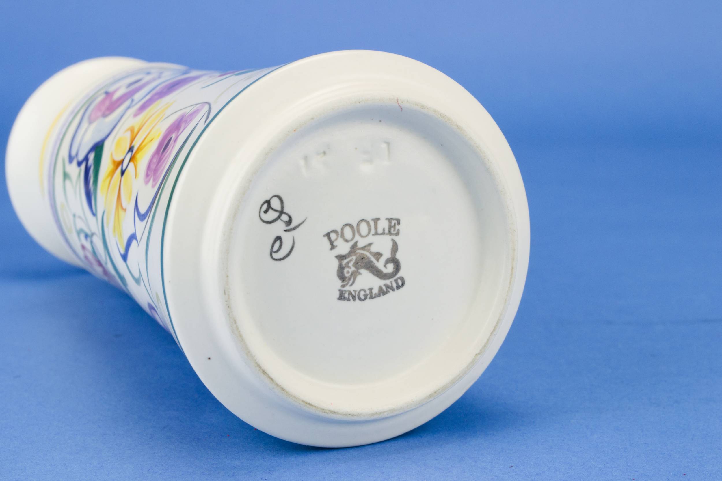 Elegant Retro Floral — Painted floral Poole vase 3