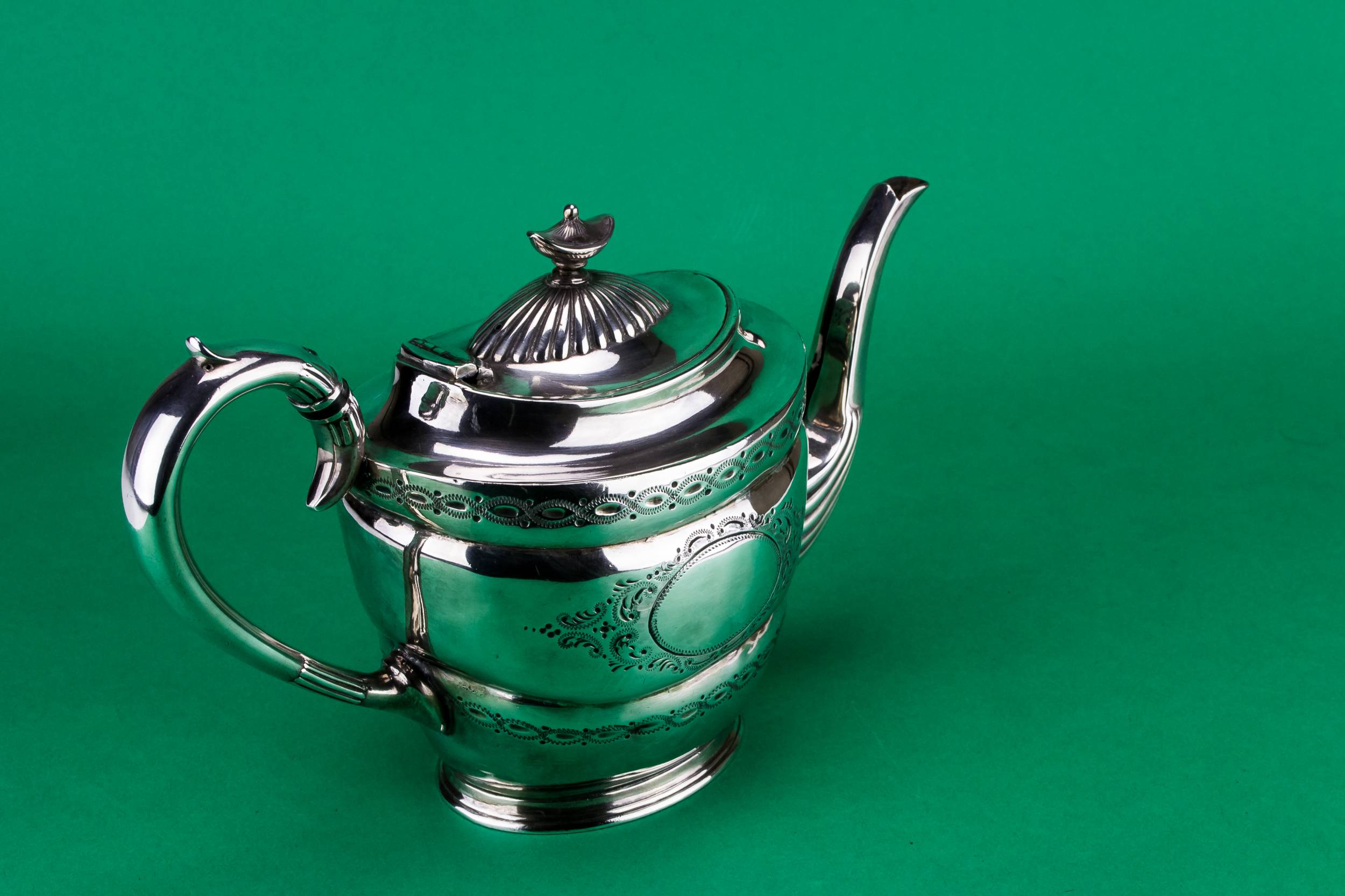 Shabby Chic Silver — Rustic silver plated teapot 1