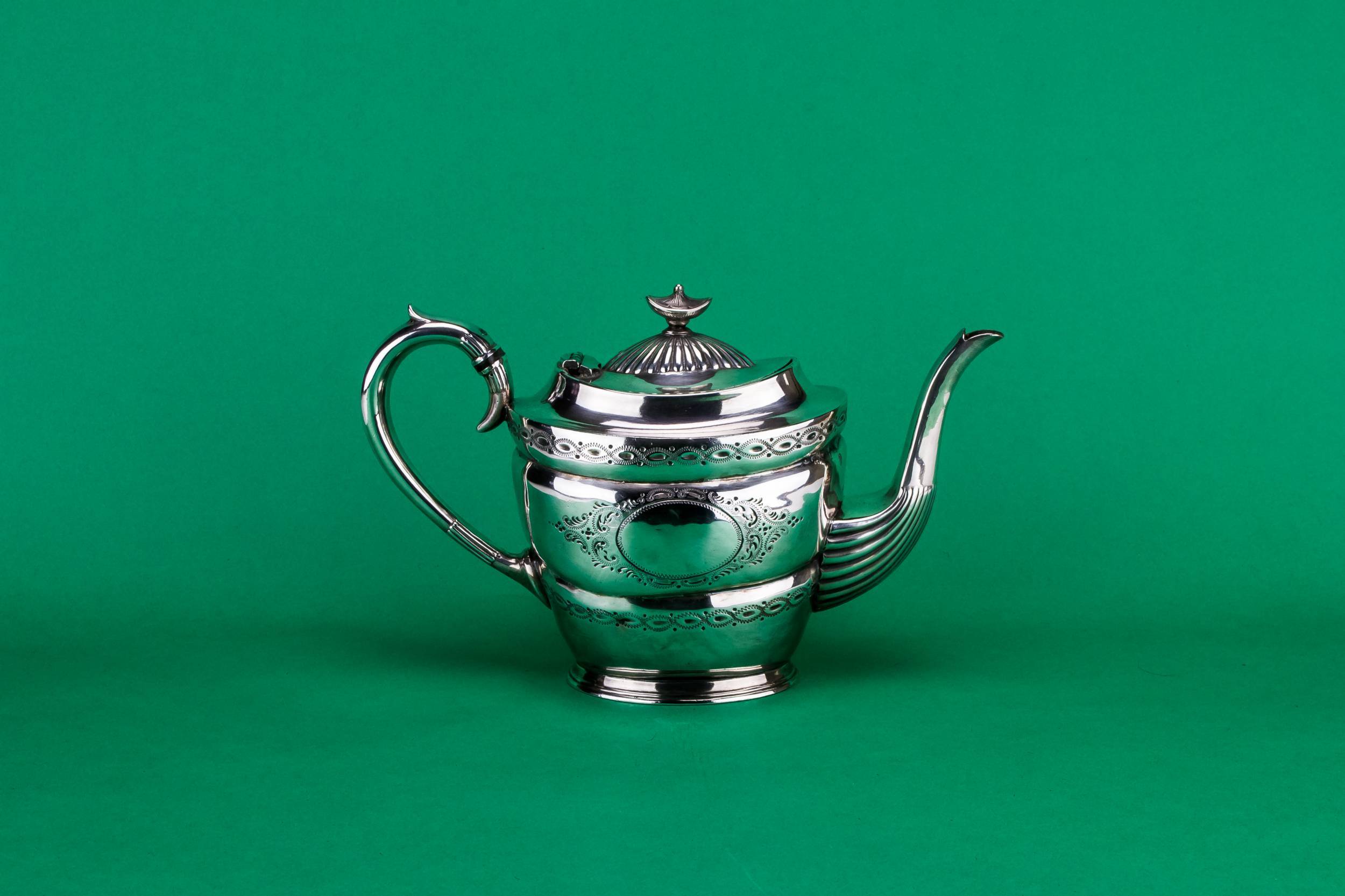 Shabby Chic Silver — Rustic silver plated teapot