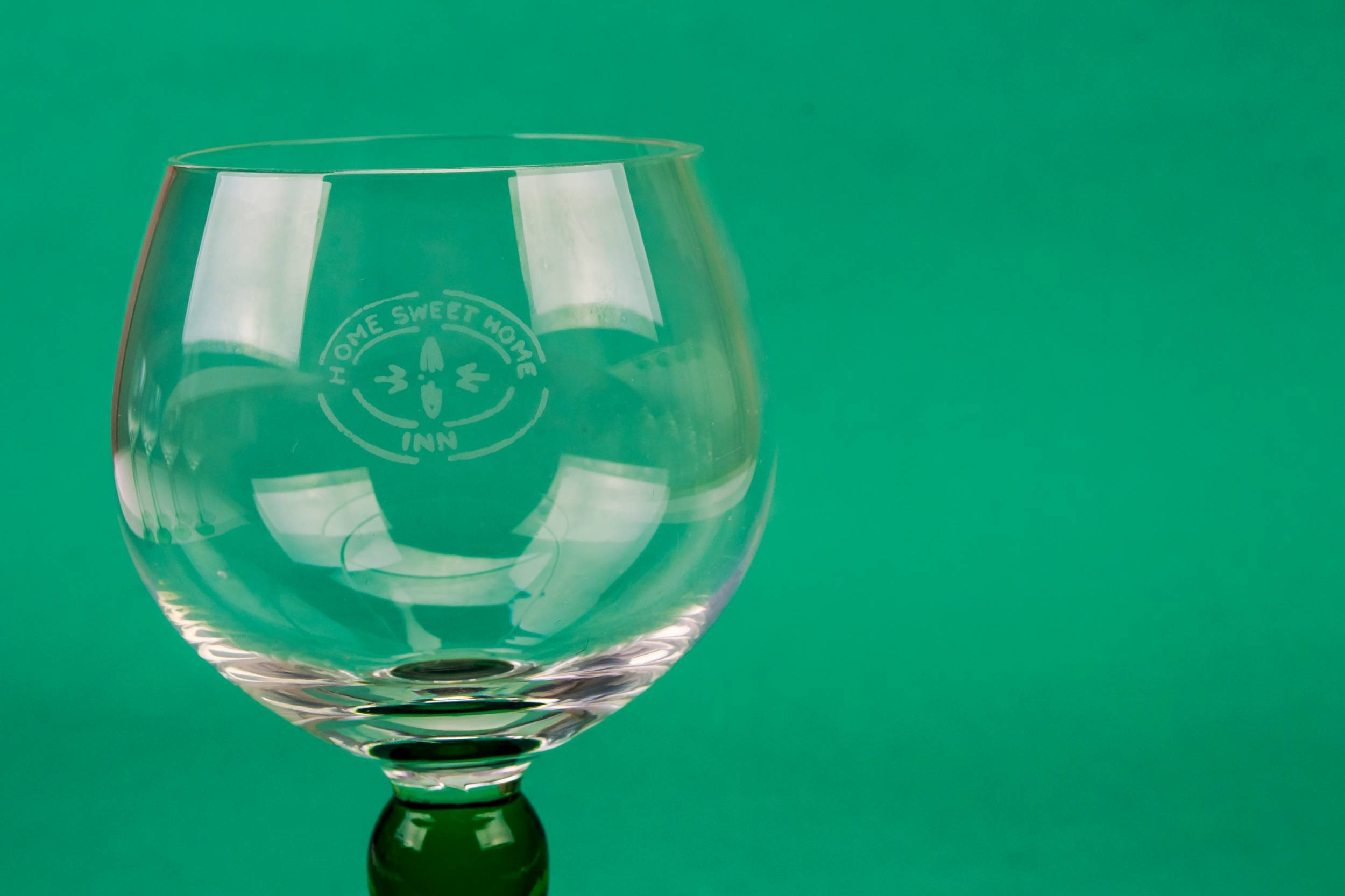 Green Retro Dessert — 5 green stem wine glass 2