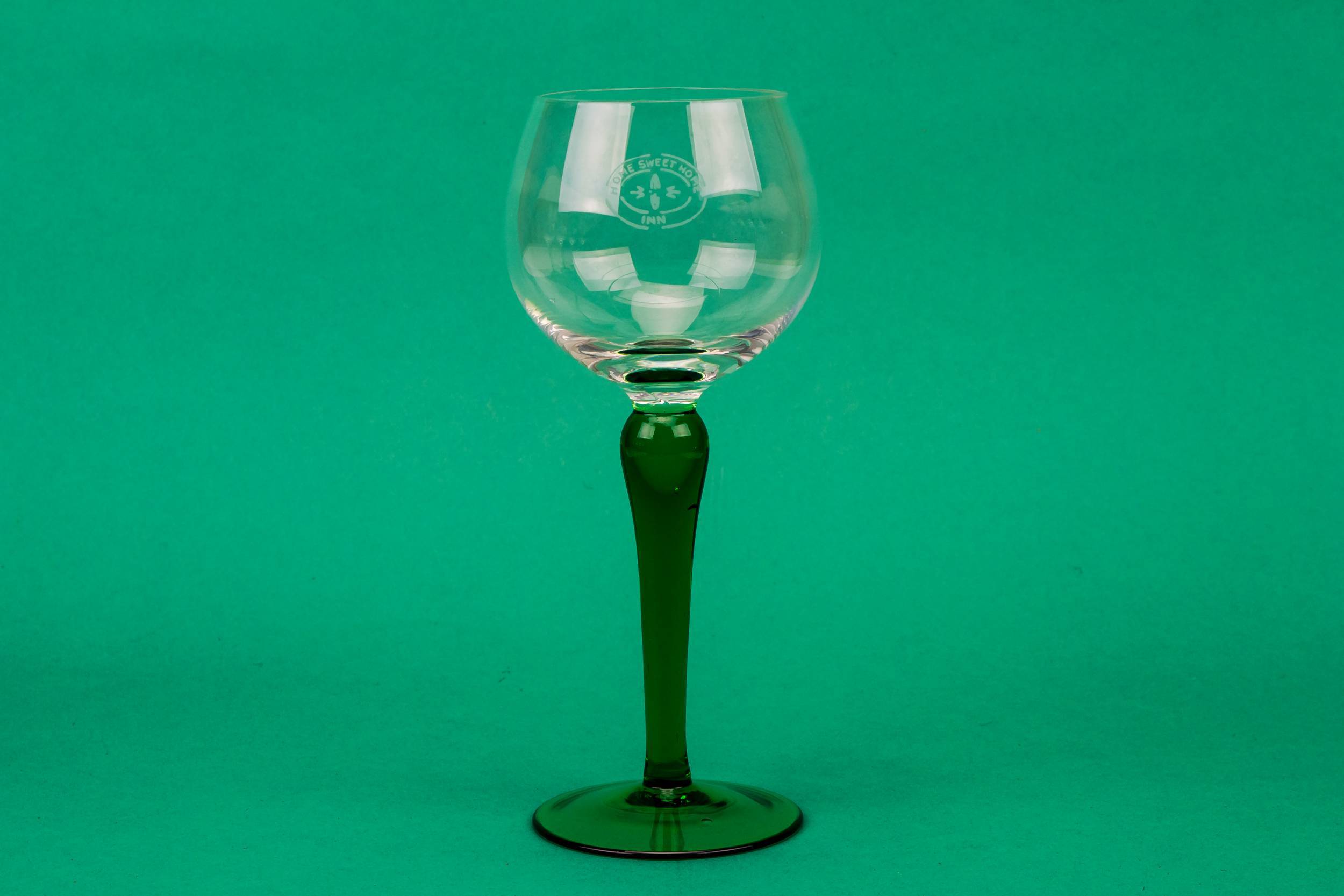 Green Retro Dessert — 5 green stem wine glass 3
