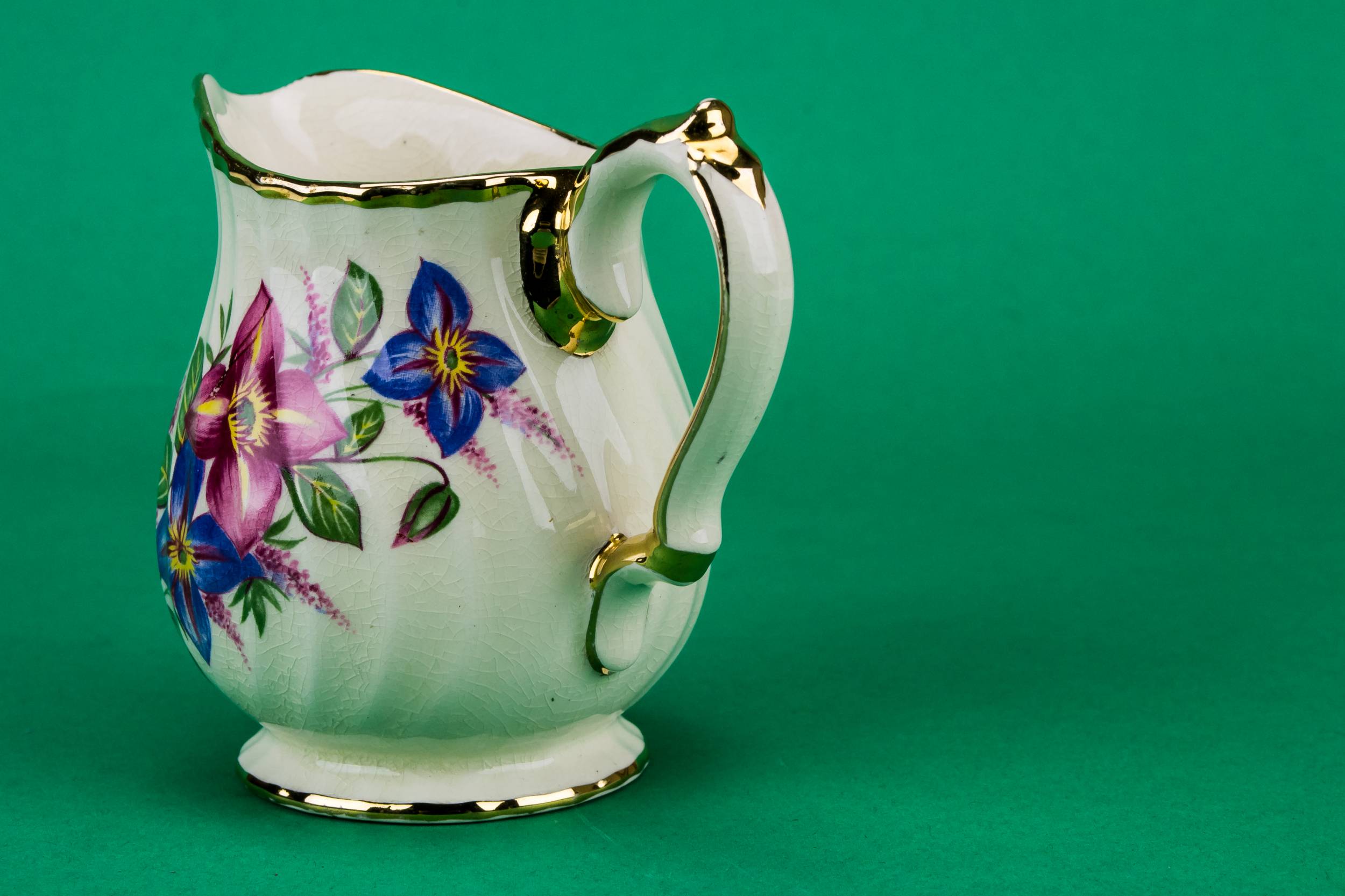Ceramic Milk Jug — Small floral creamer 2