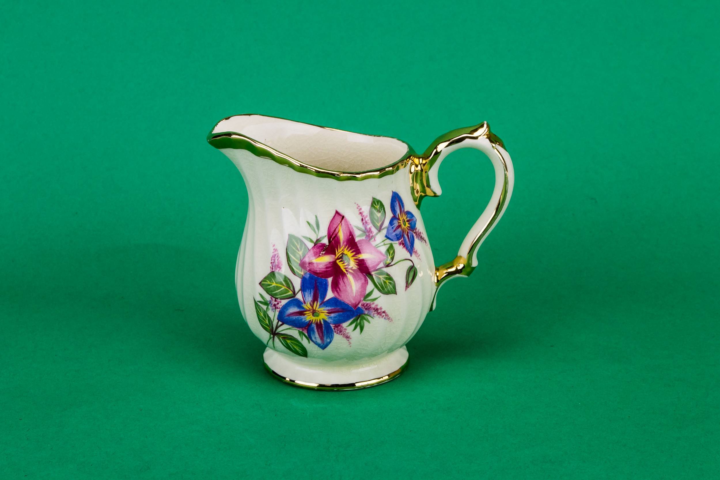 Ceramic Milk Jug — Small floral creamer